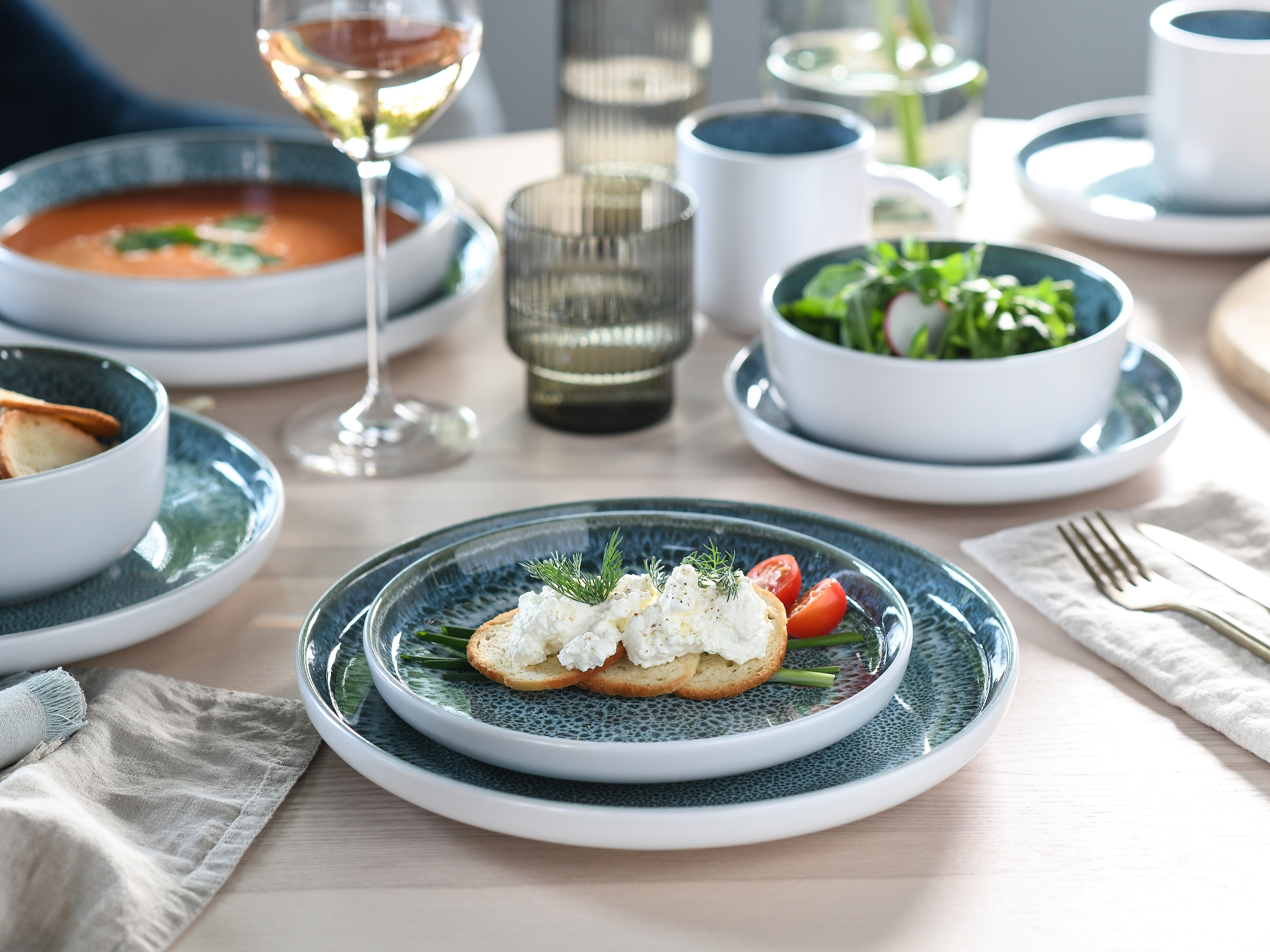 my home Tafelservice »modernes Geschirr-Set, Service Nydala« hohe Haltbarkeit, spülmaschinen- & mikrowellengeeignet, Reaktivglasur