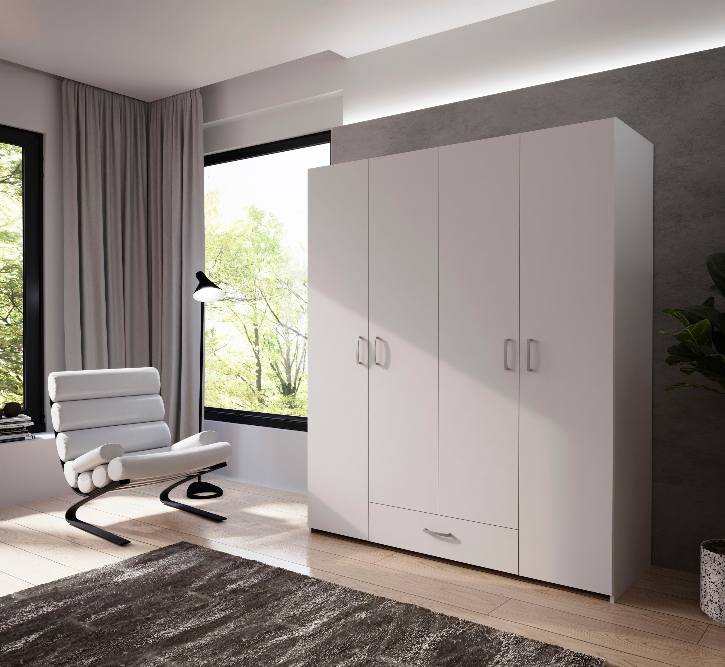 FORTE Drehtürenschrank »Econobox« Drehtürenschrank, zeitloses Design mit al günstig online kaufen