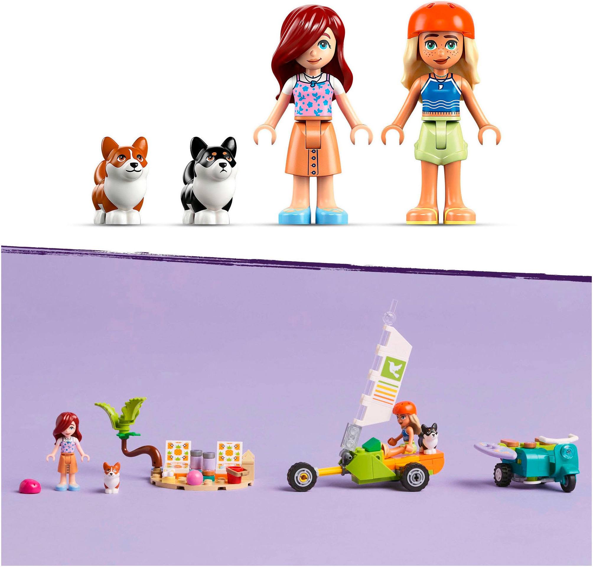 LEGO® Konstruktionsspielsteine »Strandabenteuer mit Hunden (42641), LEGO Friends«, (113 St.), Made in Europe