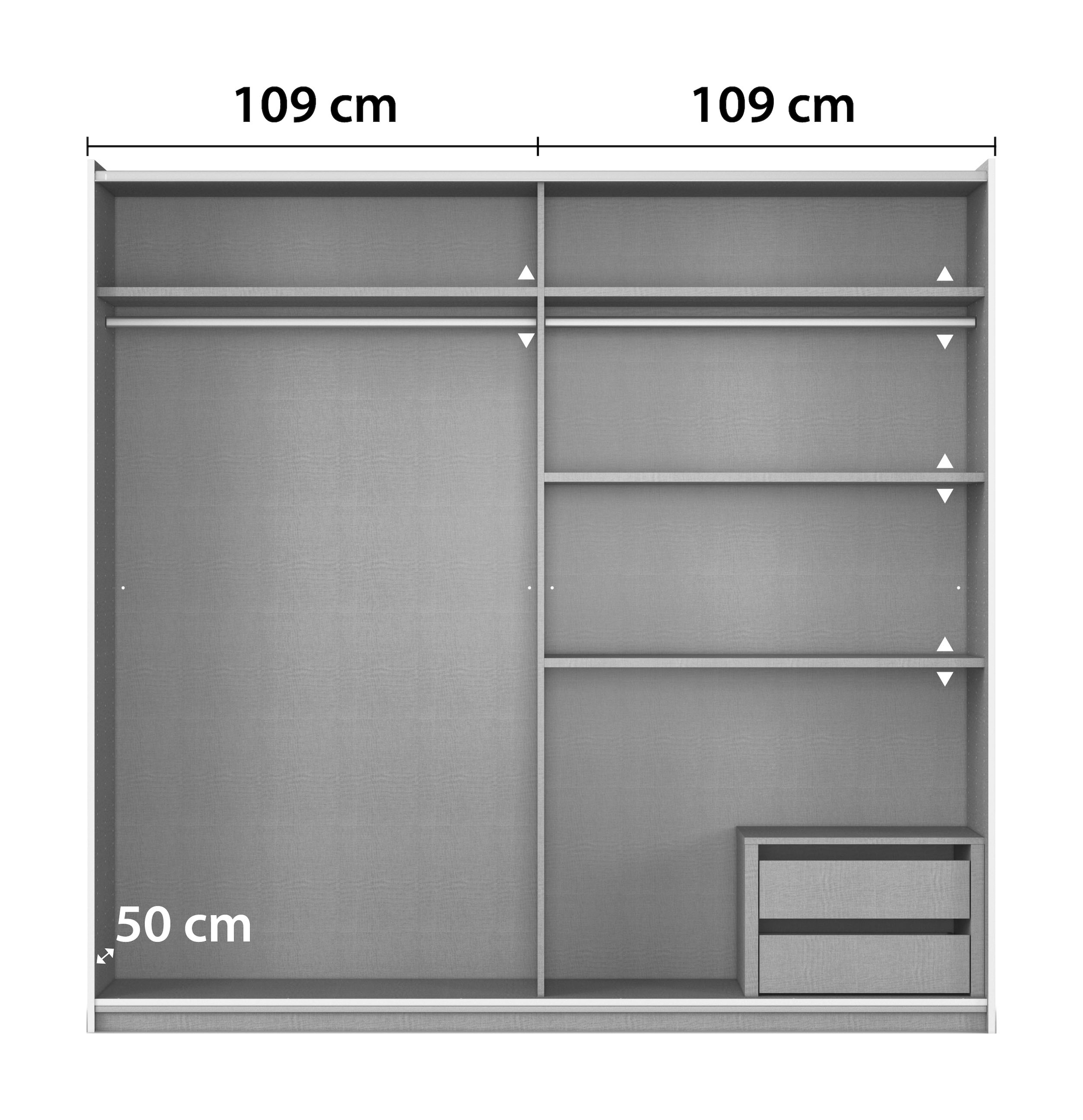 rauch Schwebetürenschrank »AURELIO Kleiderschrank Garderobe TOPSELLER«, 3 verschiedene Ausstattungsvarianten Griffe aus Metall MADE IN GERMANY