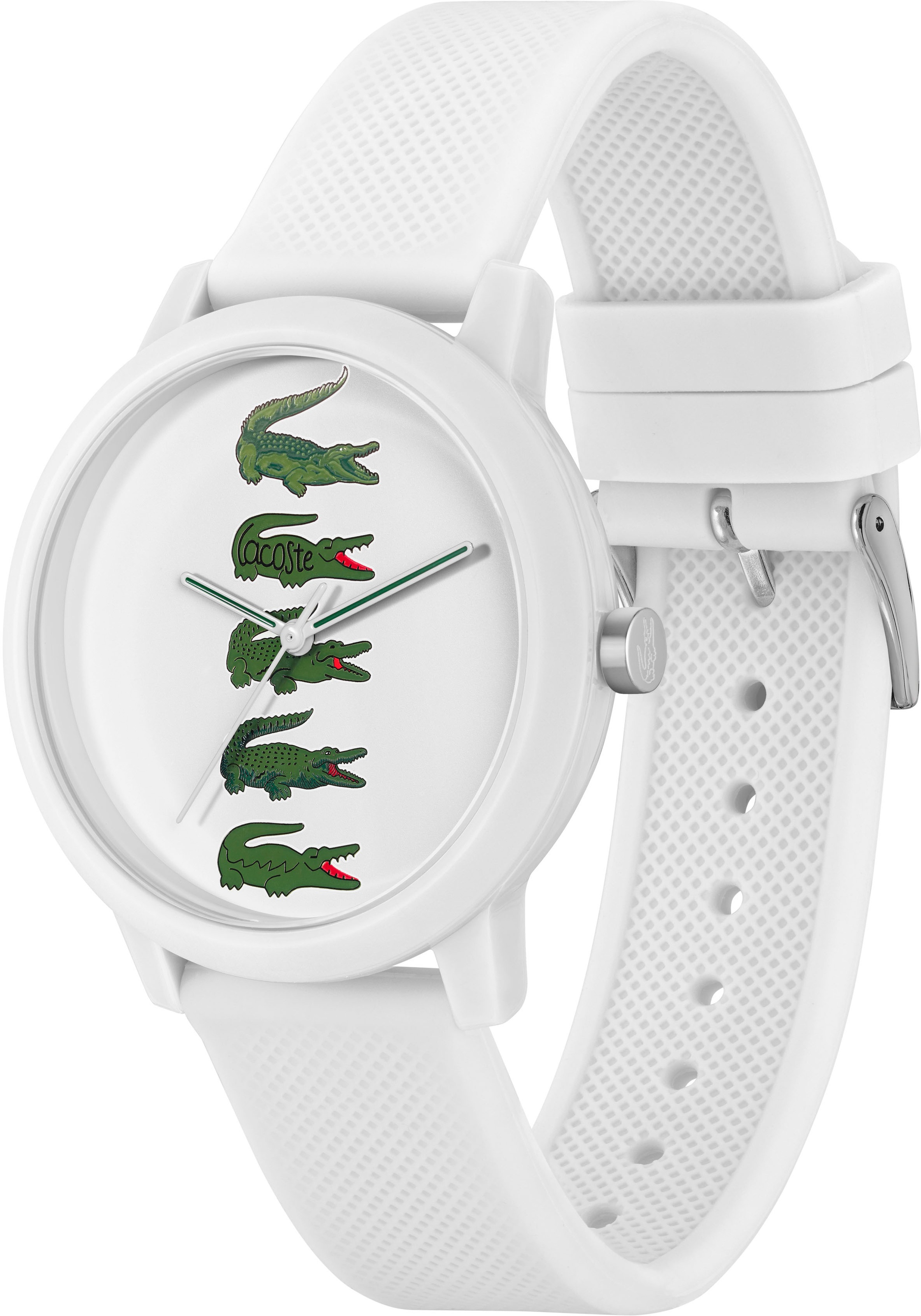 Lacoste Quarzuhr »LACOSTE.12.12«, Armbanduhr, Herrenuhr, Mineralglas, Silikonarmband