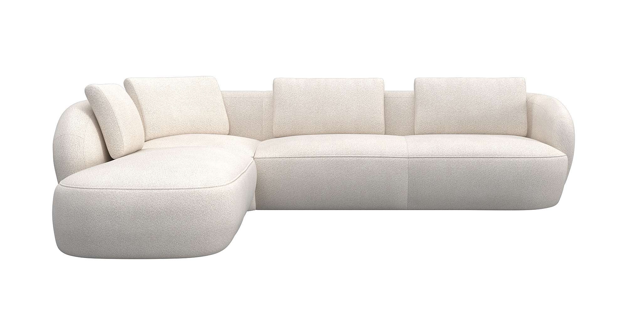 FLEXLUX Ecksofa »Torino, rund, L-Form, Sofa-Ecke mit Ottomane«, Modernes, o günstig online kaufen