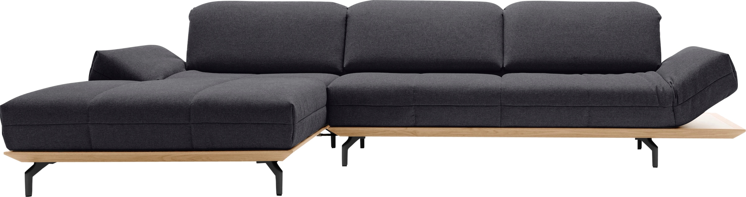 Creation BY ROLF BENZ Ecksofa »CR.420, Designecksofa, L-Form« in 2 Qualitäten, Holzrahmen in Eiche Natur oder Nußbaum, Breite 293 cm