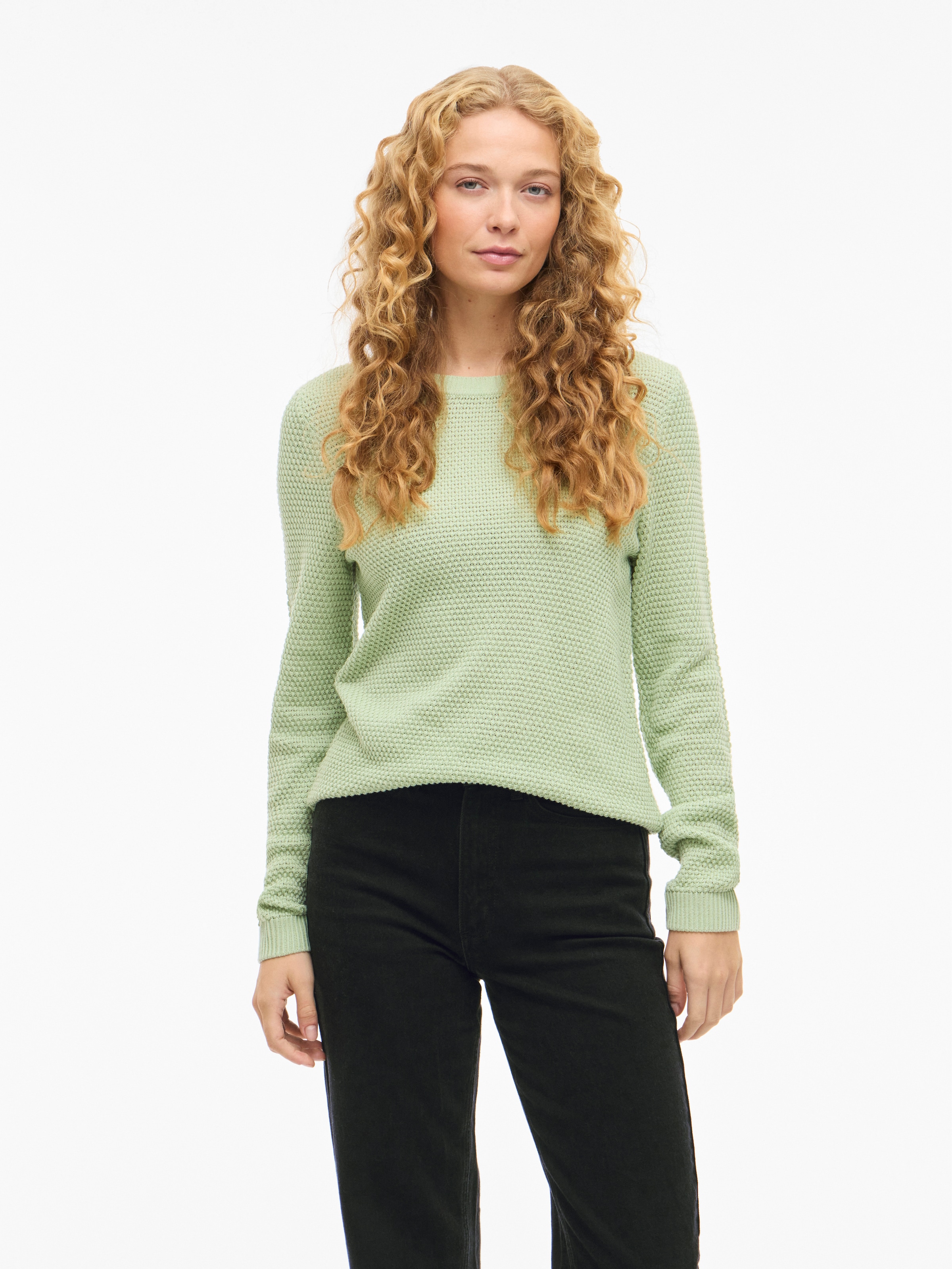 Vila Rundhalspullover »VIDALO O-NECK L/S KNIT TOP- NOOS« Baumwolle, regular fit