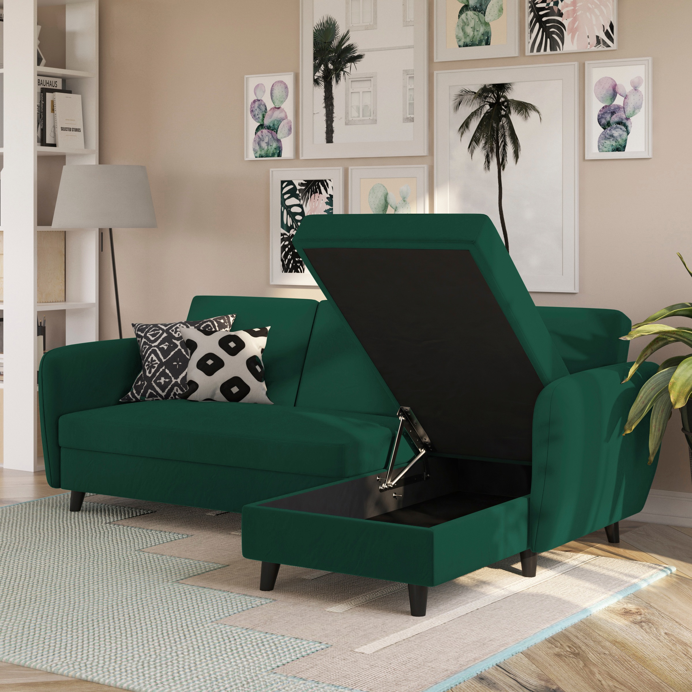 Dorel Home Ecksofa »Perry, L-Form,«, Rückenlehne, verschiedene Farbvarianten, Sitzhöhe 43 cm, Breite 219 cm