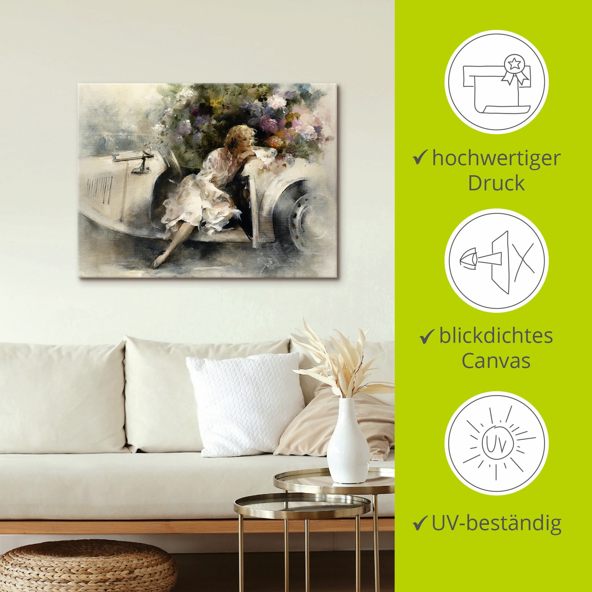 Artland Wandbild »Tagträumer«, Frau, (1 St.), als Leinwandbild, Poster, Wandaufkleber in verschied. Größen