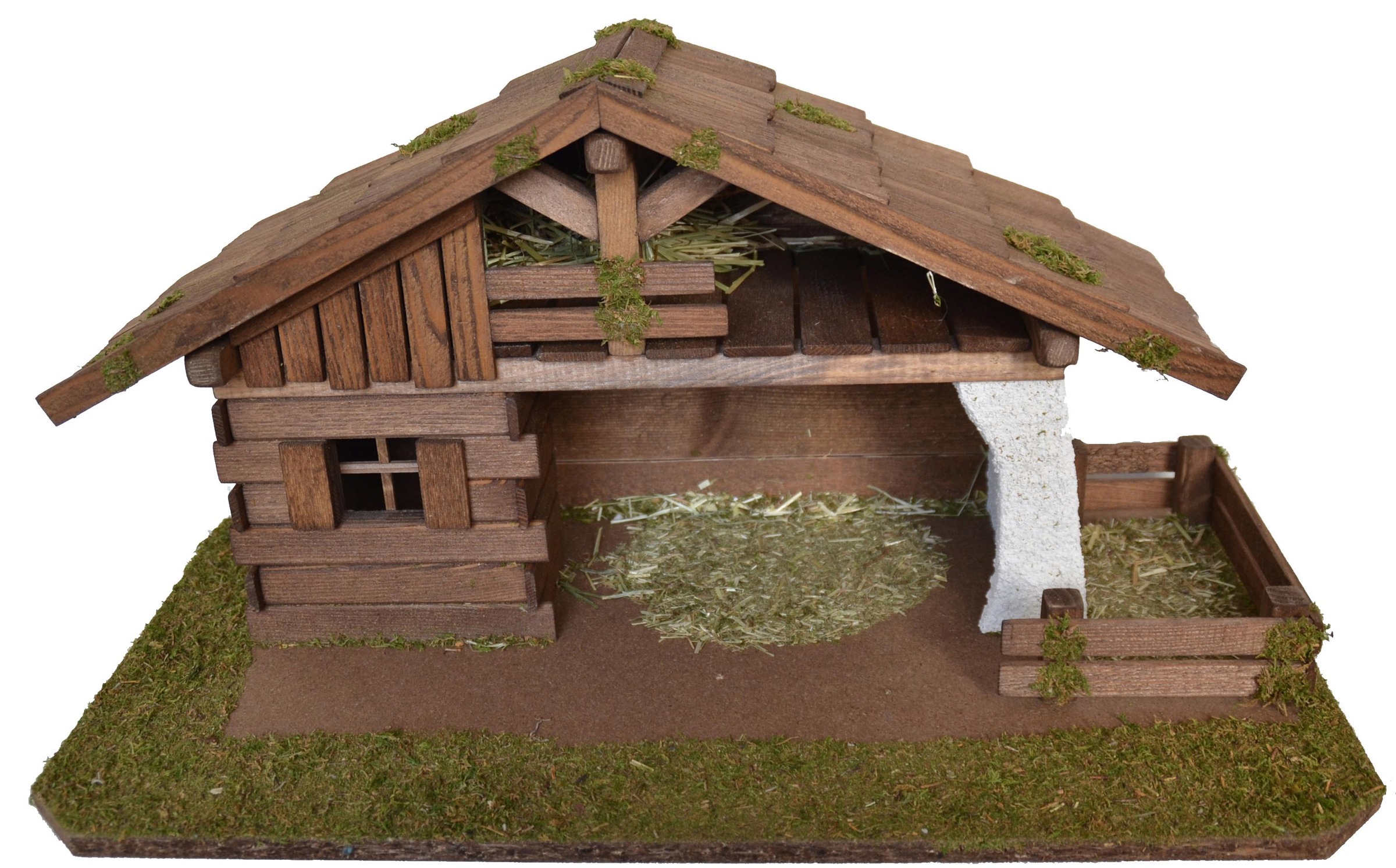 ALFRED KOLBE Krippe »Krippenstall für 9 cm Figuren, Weihnachtsdeko« Echtholz braun