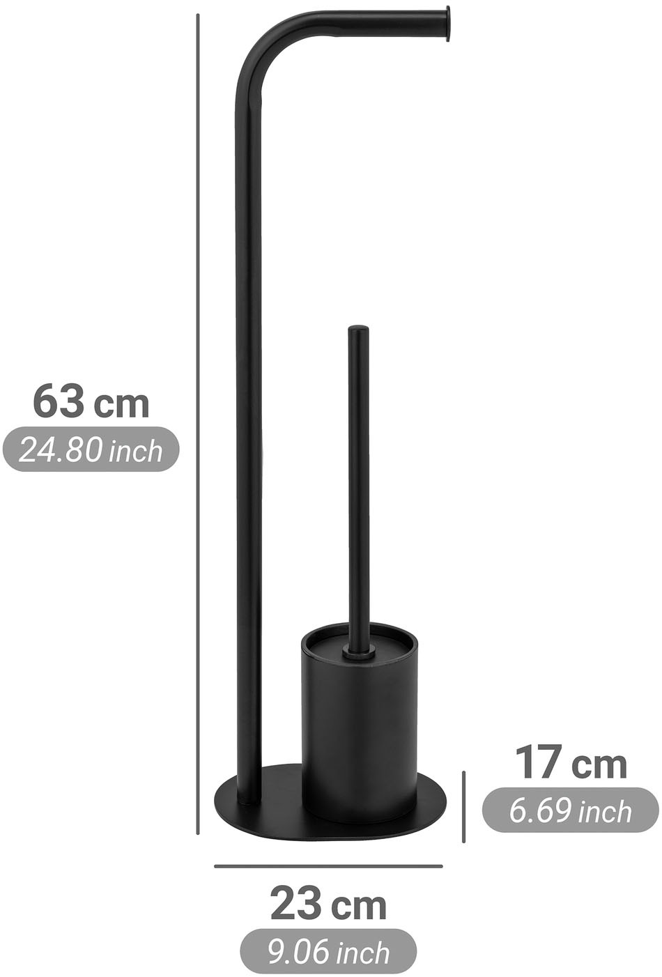 WENKO WC-Garnitur »Levante« aus Metall Stand WC-Garnitur, freistehend, mit Rollenhalter und WC-Bürste