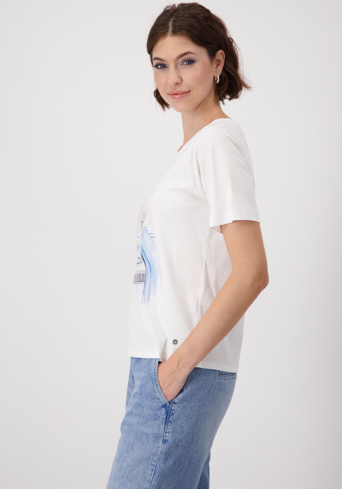 Monari Rundhalsshirt, mit Frontprint