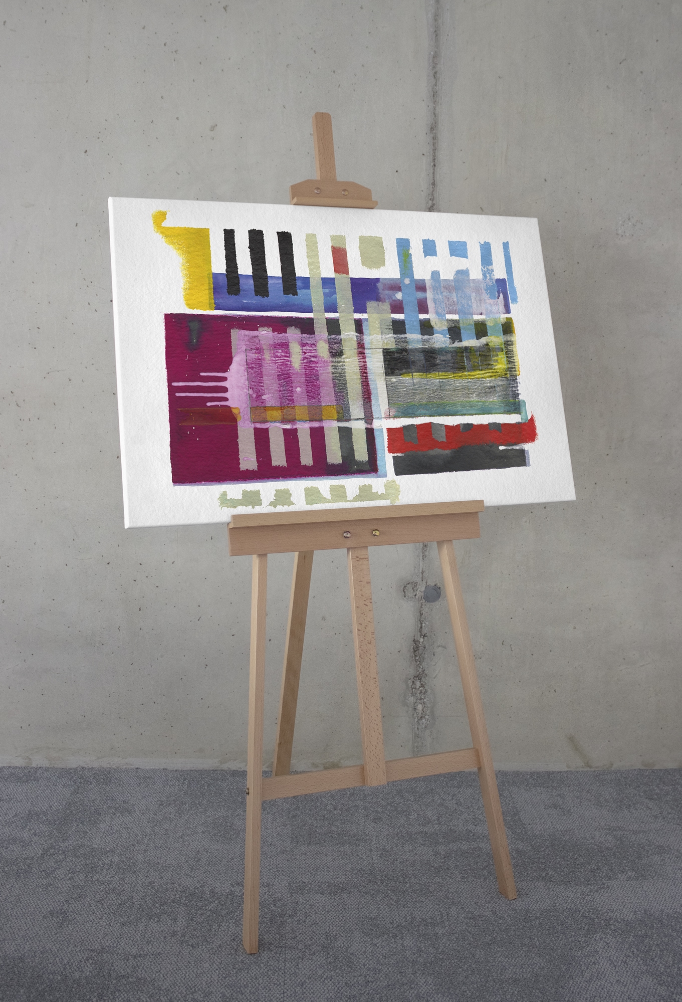 Komar Leinwandbild »Tetris Wall - Größe 60 x 90 cm«, Natur, (1 St.), Keilrahmenbild mi Echtholzrahmen