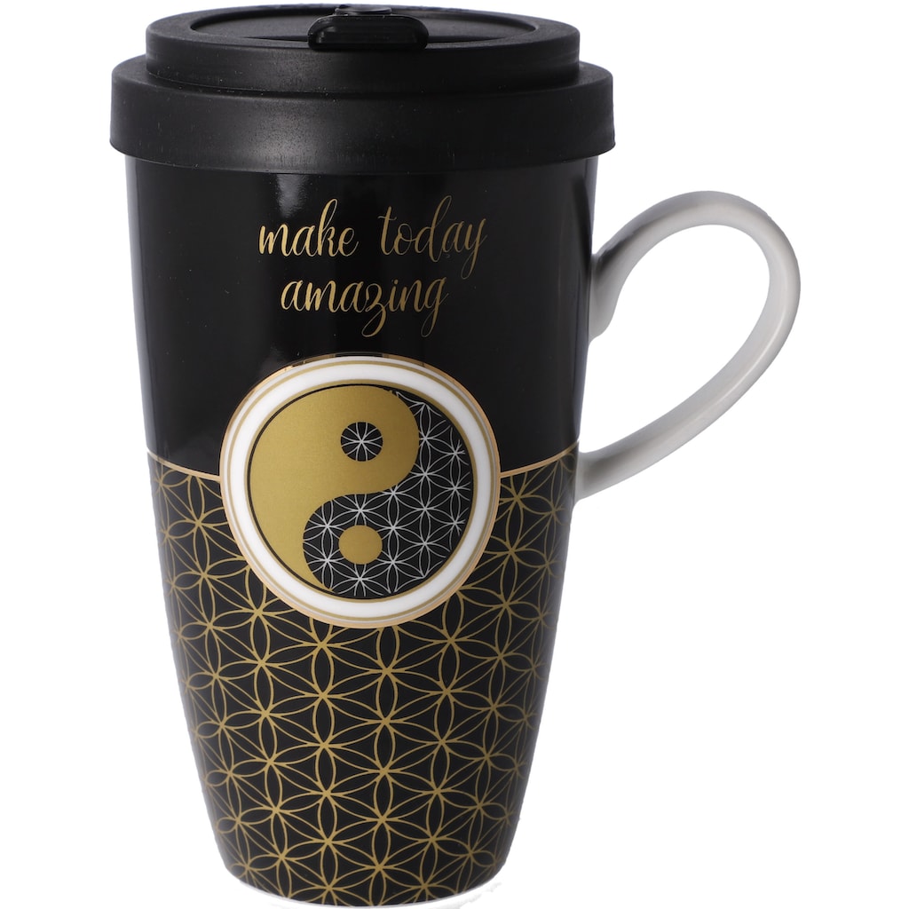 Goebel Coffee-to-go-Becher »Lotus - "Yin Yang schwarz"«, (2 tlg.)