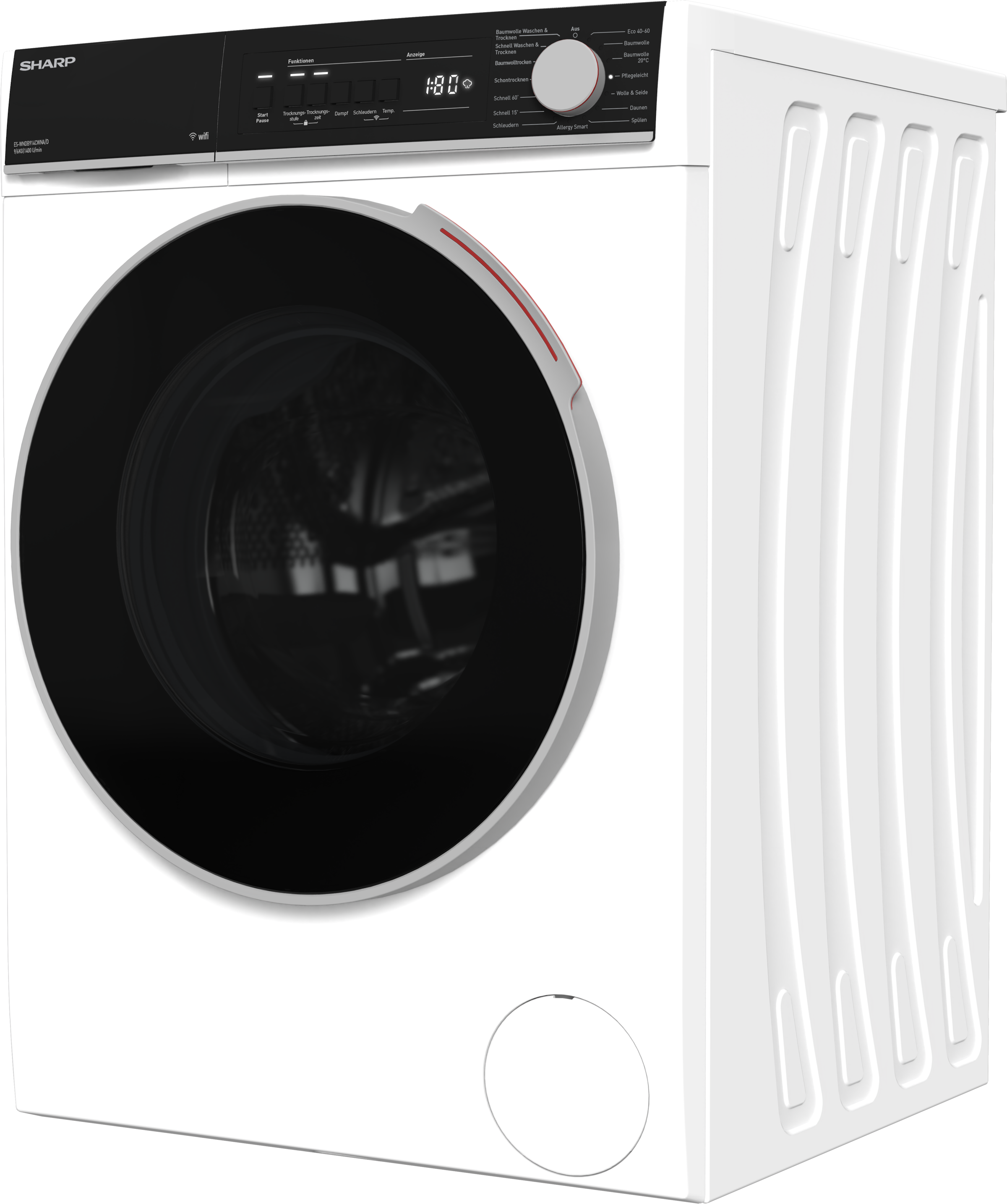 Sharp Waschtrockner »ES-WNDB914CWNA/D-DE« 9 kg /6 kg 74 dB(A) 9kg/6kg / +WIFI / EEK A/D / Dampf / Weiß