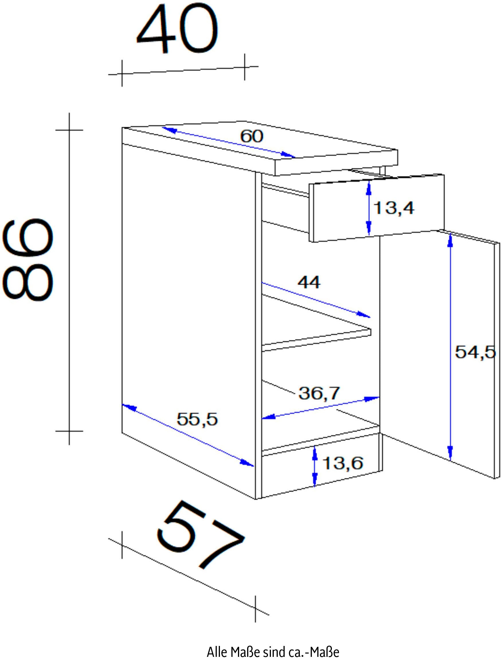 online 86 x x kaufen 40 x Unterschrank x cm Flex-Well H »Riva«, 60 T) (B