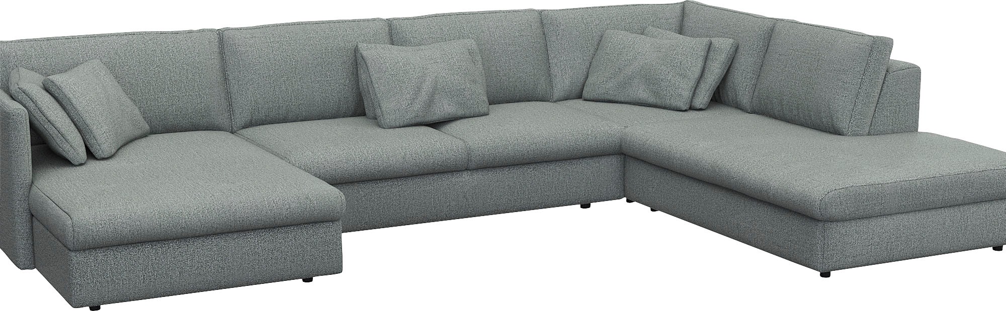 FLEXLUX Wohnlandschaft »Lovane, u-Form, bequem und komfortabel«, Weich & anschmiegsam, große Sitztiefe auf Kaltschaum, Dekokissen inkl.