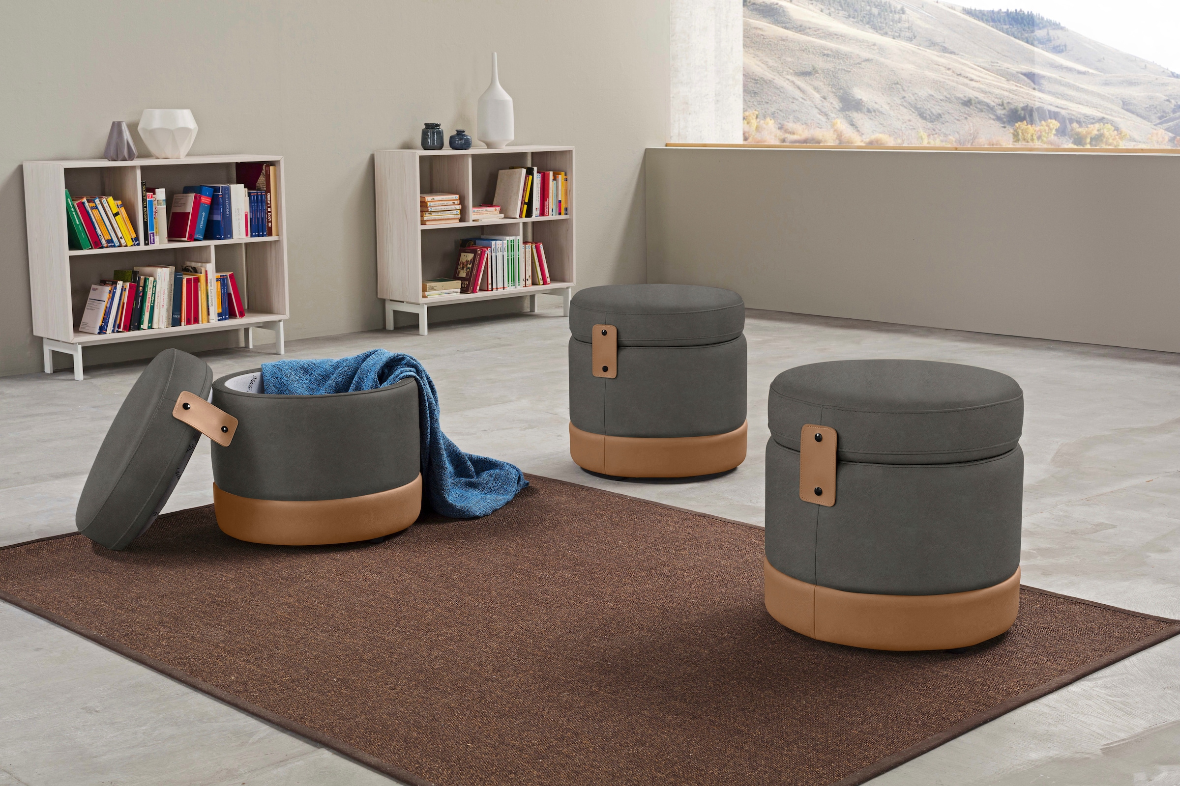 Egoitaliano Hocker »Tonder, Designhocker als Blickfang mit tollen Details«, günstig online kaufen