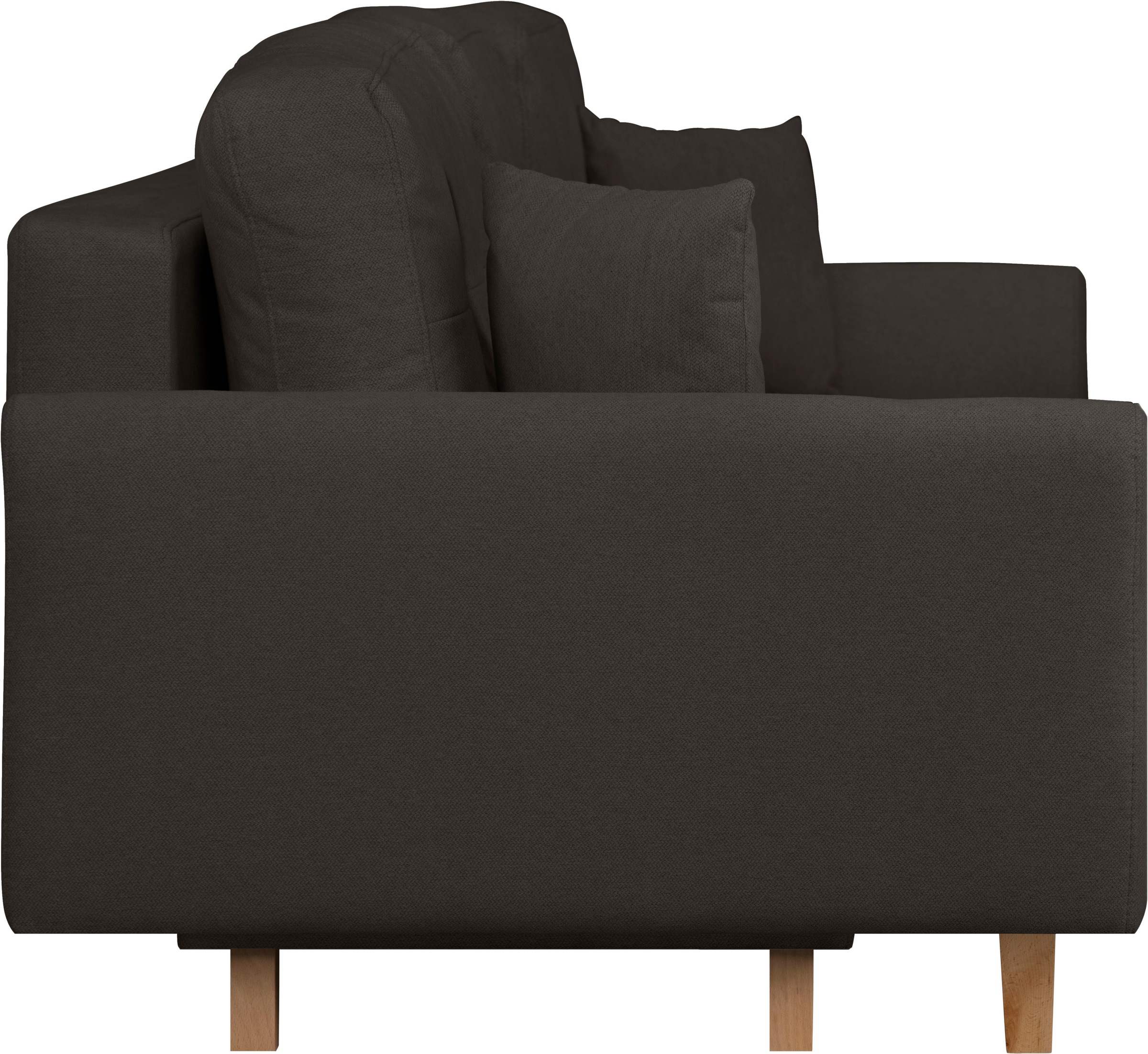 Home affaire 3-Sitzer »TRIPLO optionale Schlafsofa mit Bettkasten, Maße B/T/H: 215/100/89 cm«, Wahlweise Bettfunktion - Liegefläche 145x191 cm, Rücken-, Zierkissen