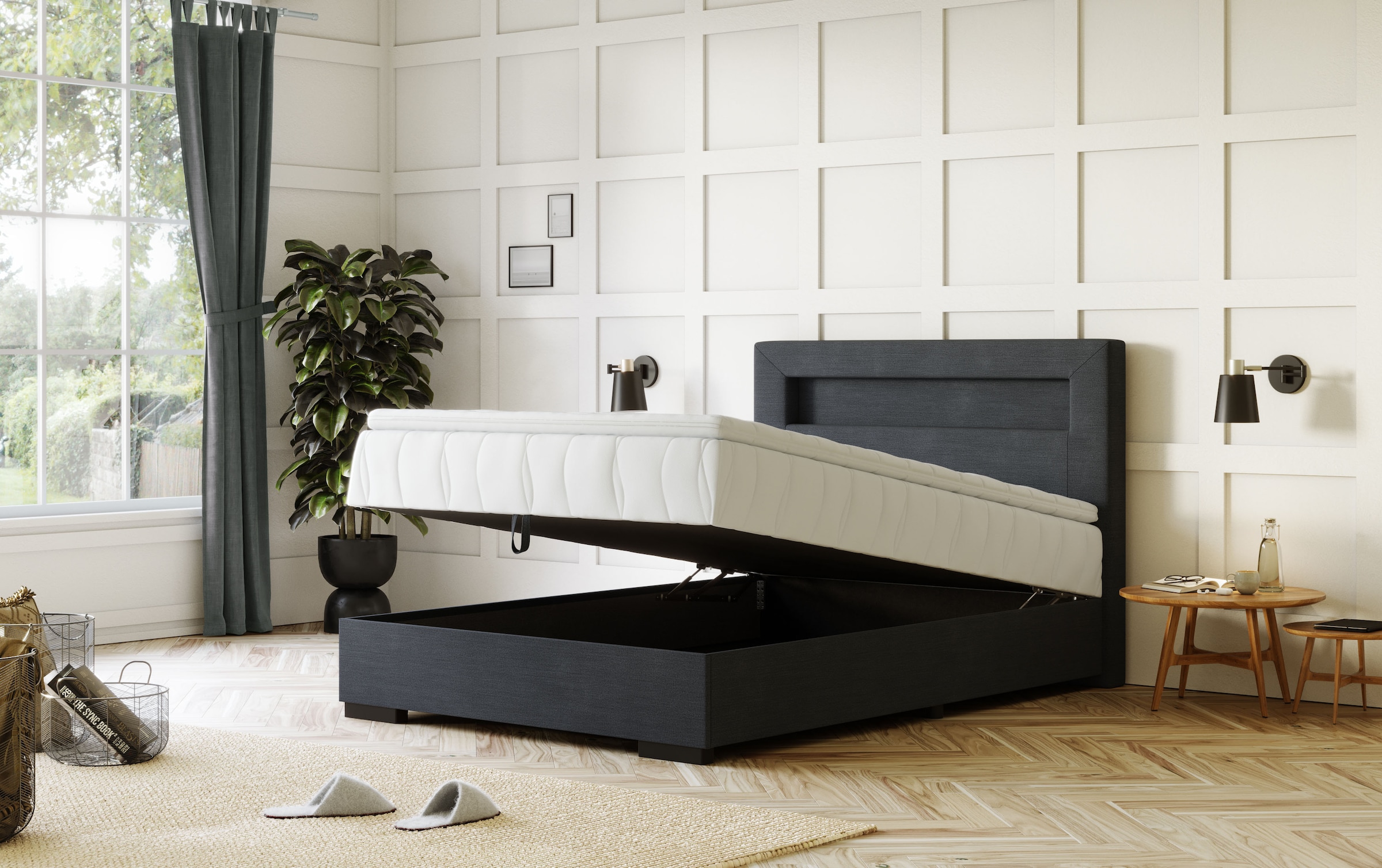 COTTA Boxbett »Kelly«, ausgestattet mit LED-Licht, inkl. Bettkasten