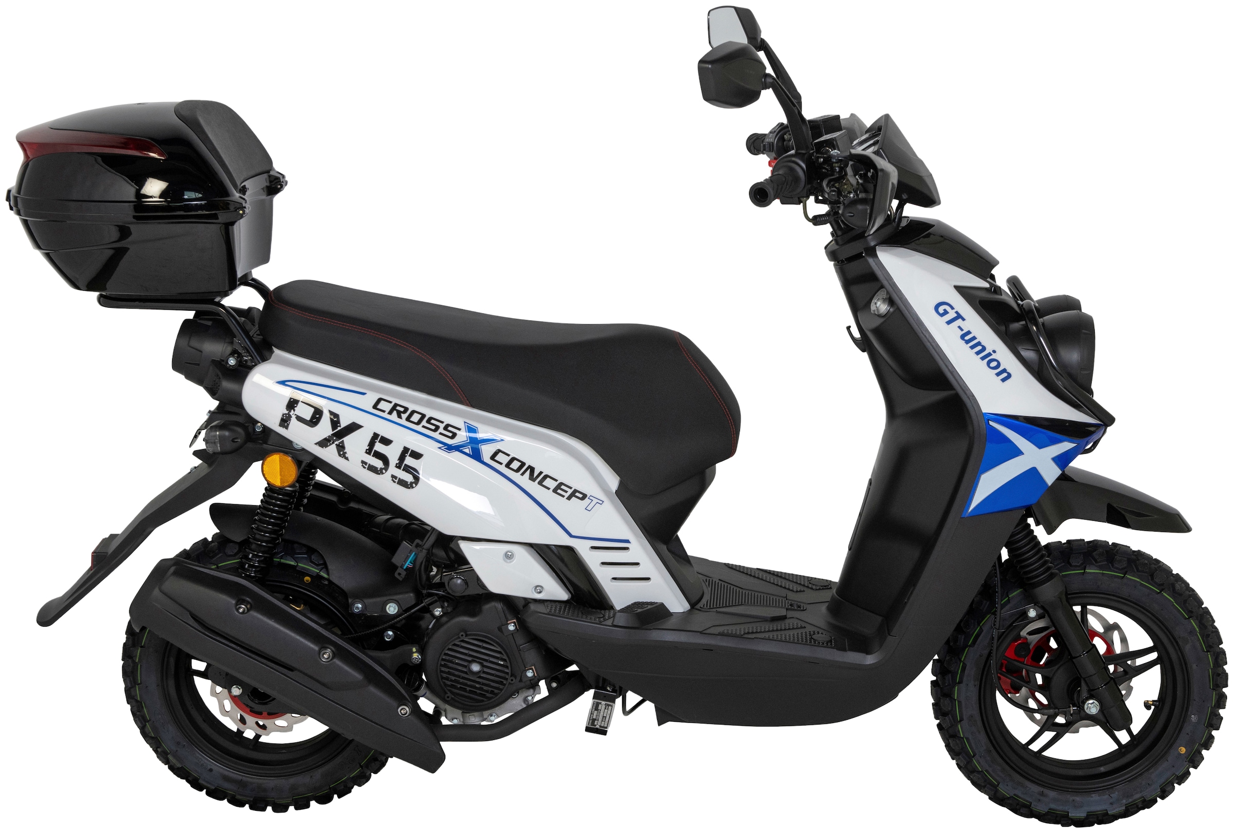 GT UNION Motorroller »PX 55 Cross-Concept«, PS, (Set), 3 km/h, jetzt 50 cm³, im 45 Euro 5, Topcase %Sale mit