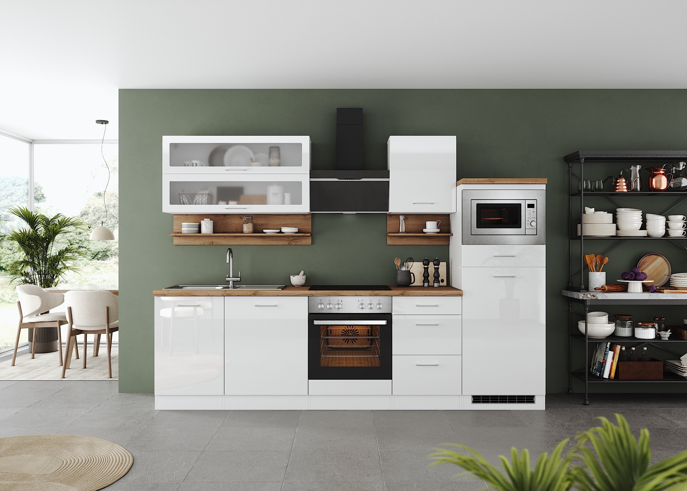 KOCHSTATION Küchenzeile »KS-Milan«, 280 cm breit, robuste Metallauszüge, vi günstig online kaufen
