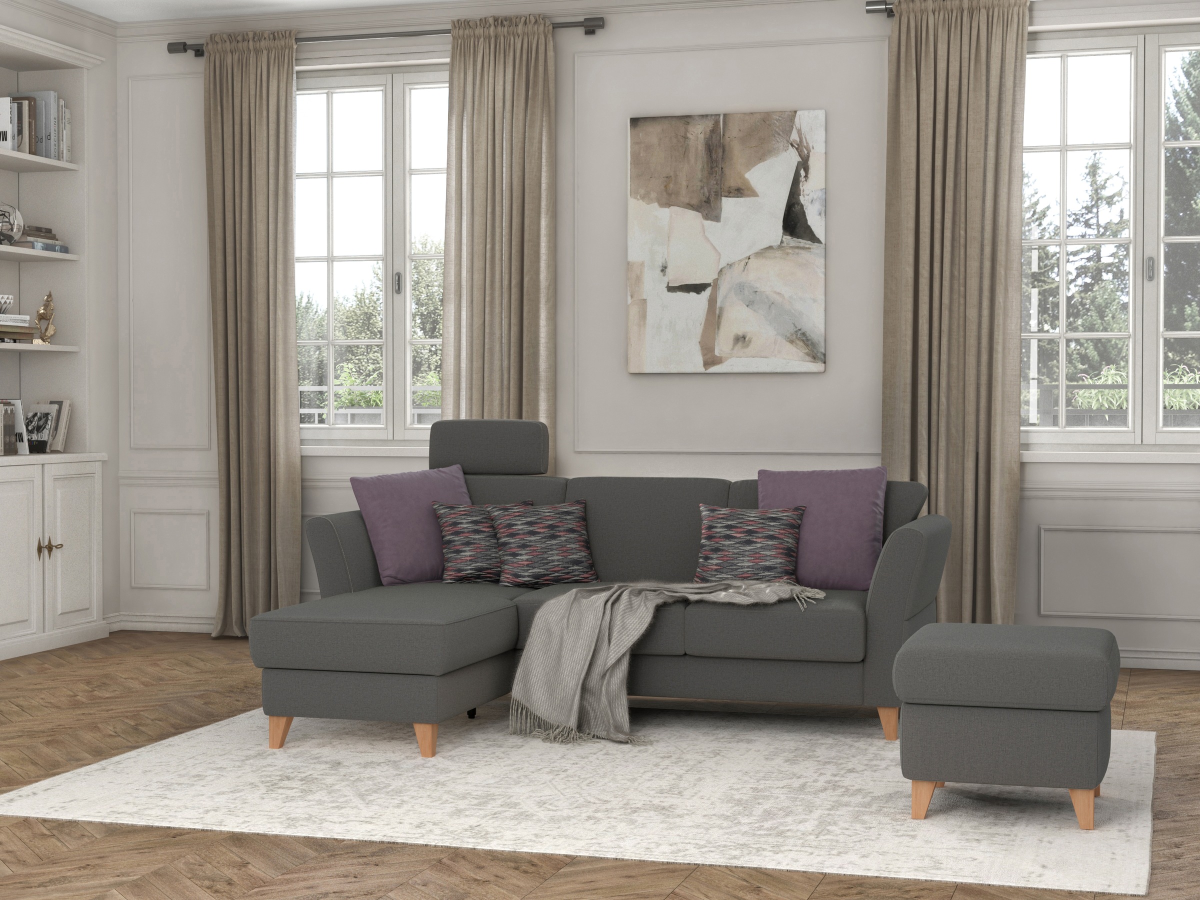 sit&more Ecksofa »Visby L-Form«, Wahlweise mit Bettfunktion und Bettkasten, günstig online kaufen