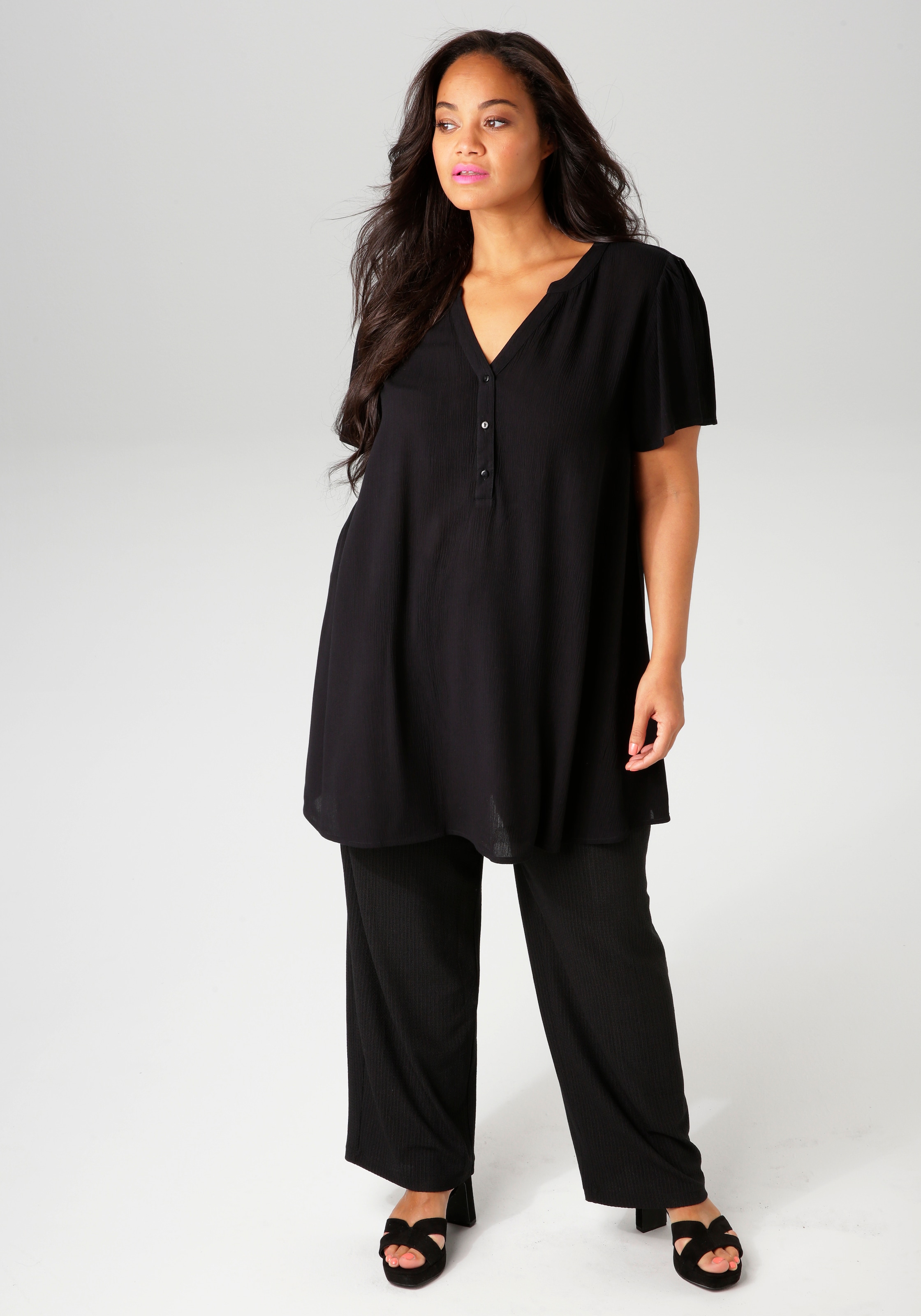 Aniston PLUS Longbluse, in trendiger Crepe-Qualität