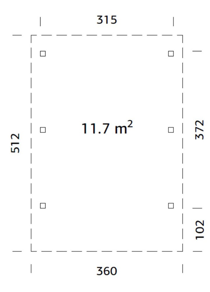 Palmako Einzelcarport »Karl« Massivholz 291 cm weiß/weiß