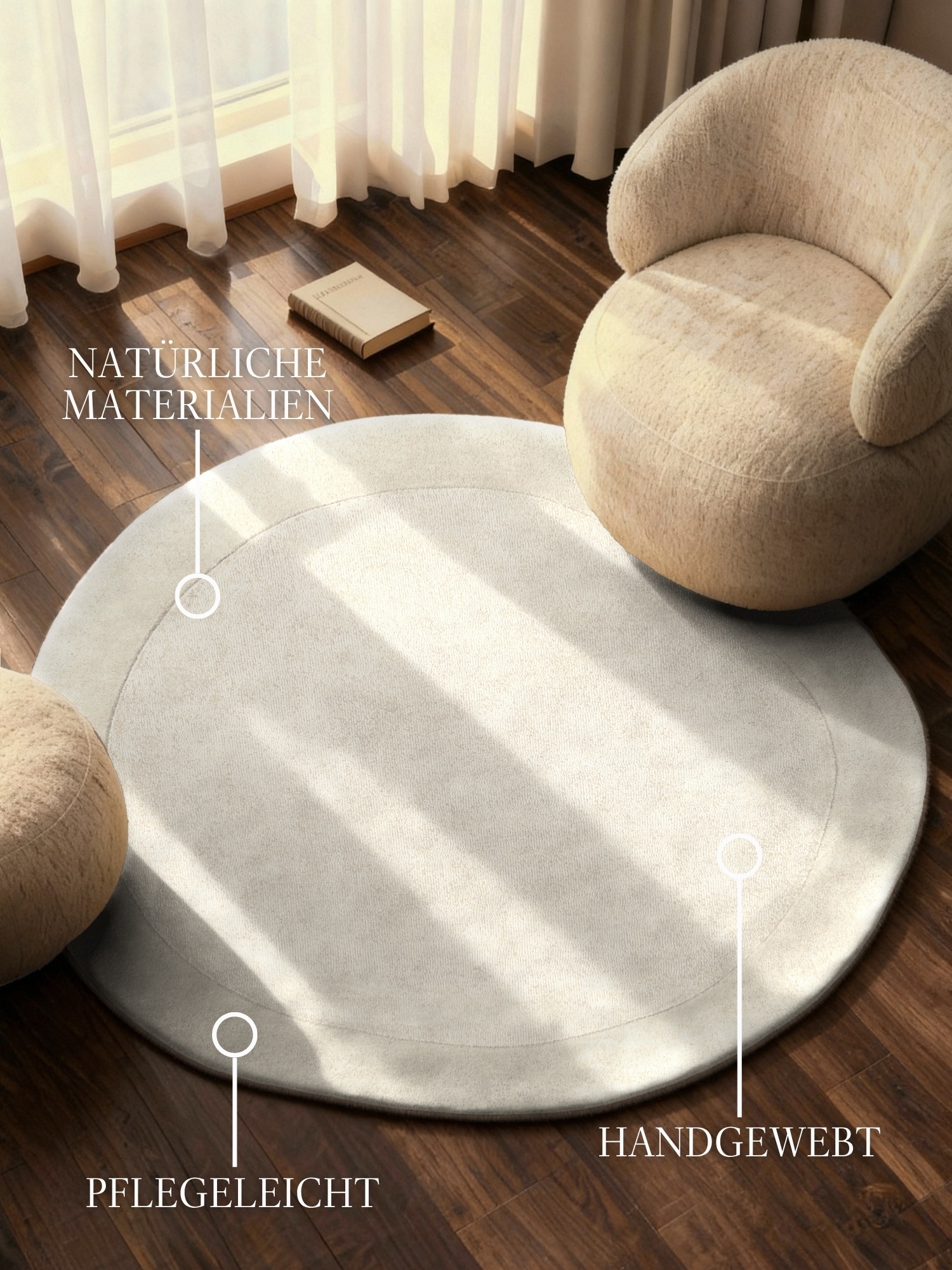 Villeroy & Boch Teppich »Wollteppich Kari« rund 17 mm Höhe Handgewebt, Woll günstig online kaufen