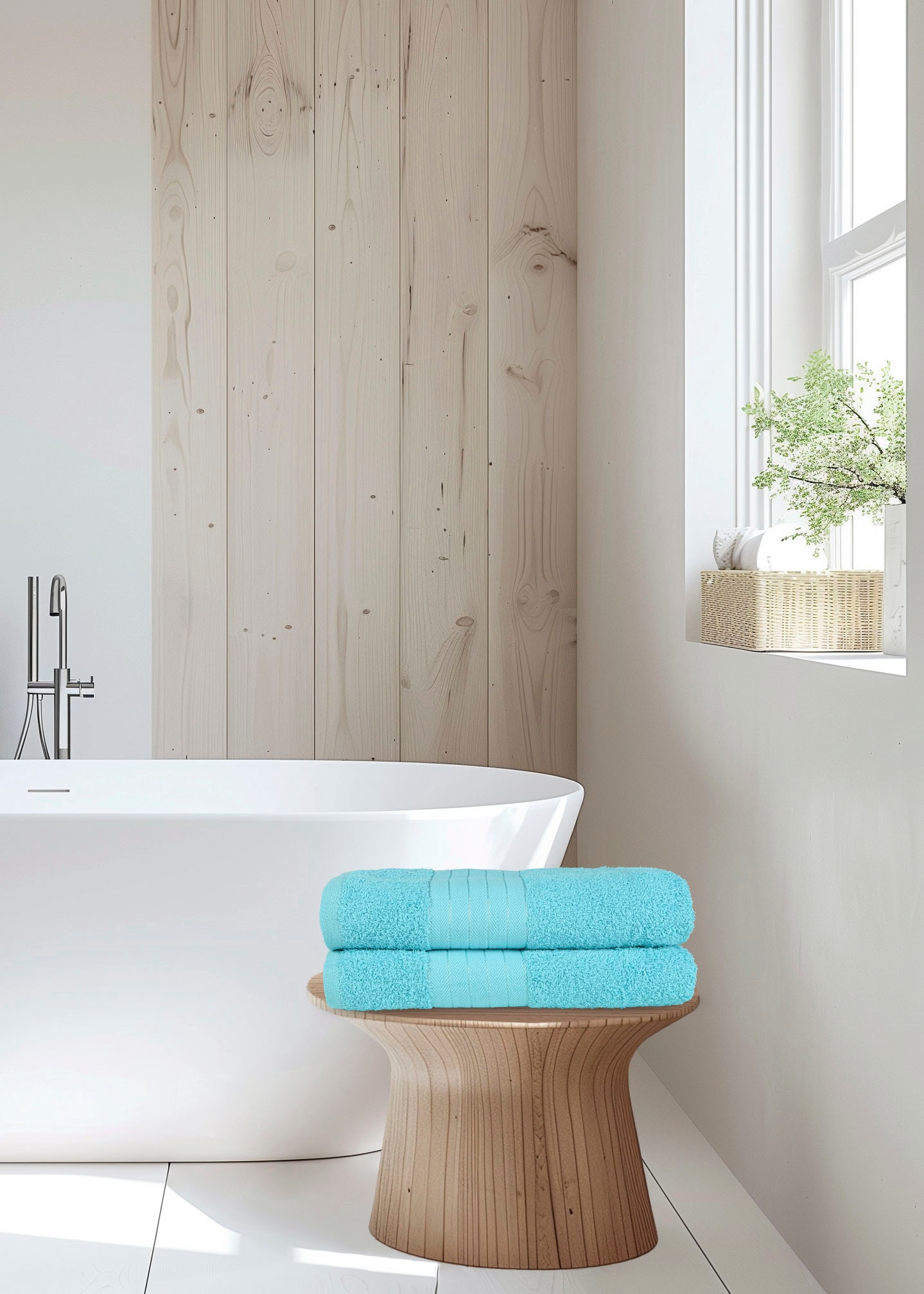 good morning Badetuch »Uni Towels«, (2 St., 2er Set Badetücher 70 x 140 cm), Baumwolle, Walkfrottee, Bordüre, 500 GSM, Einfarbig, ohne Aufhängung