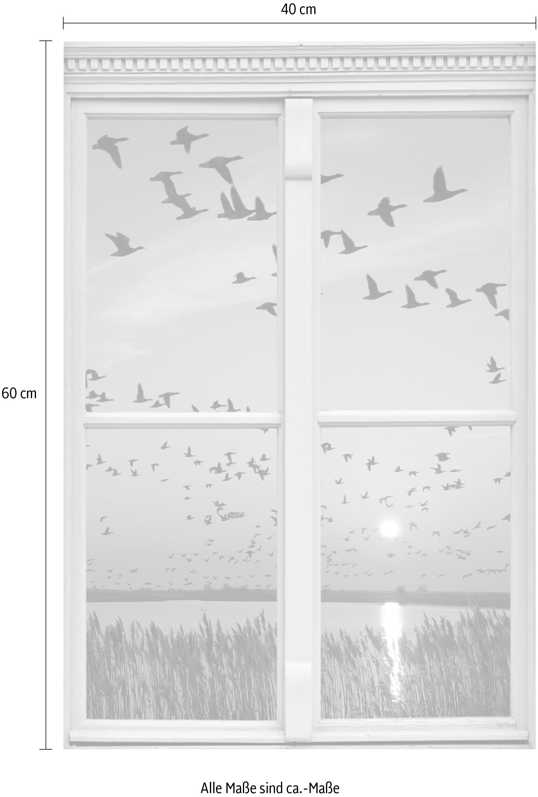 queence Wandsticker »Vogelschwarm«, Wandsticker, Wandbild, selbstklebend, 3D, Fenster