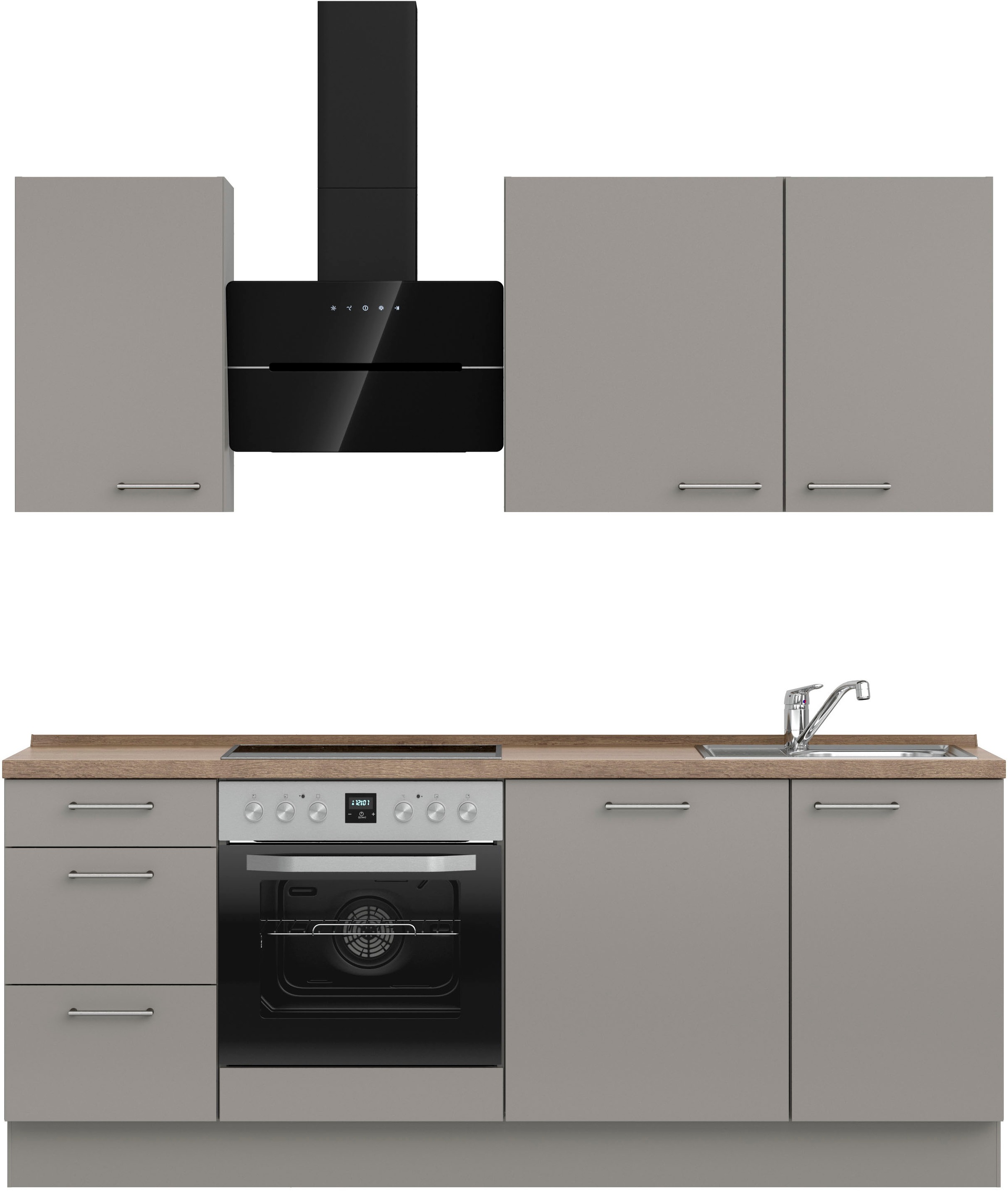 nobilia® Küchenzeile »"Laser II", Ausrichtung wählbar, Breite 210 cm« vormo günstig online kaufen