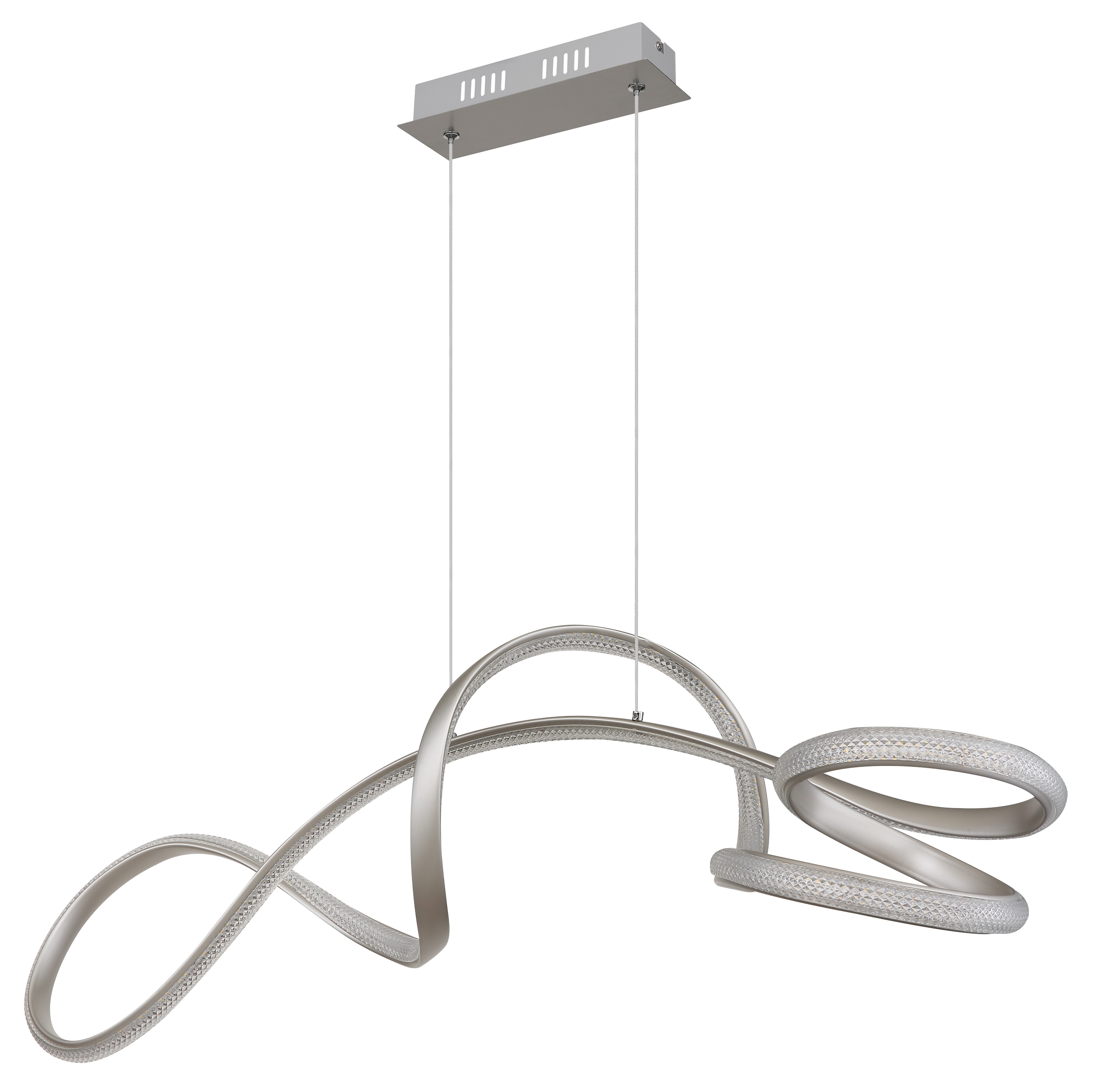 GLOBO LIGHTING Hängeleuchte »SWIRL« LED-Modul 1 Stk. Warmweiß Hängeleuchte Nickel matt mit Acrylkristallen, helles LED Licht