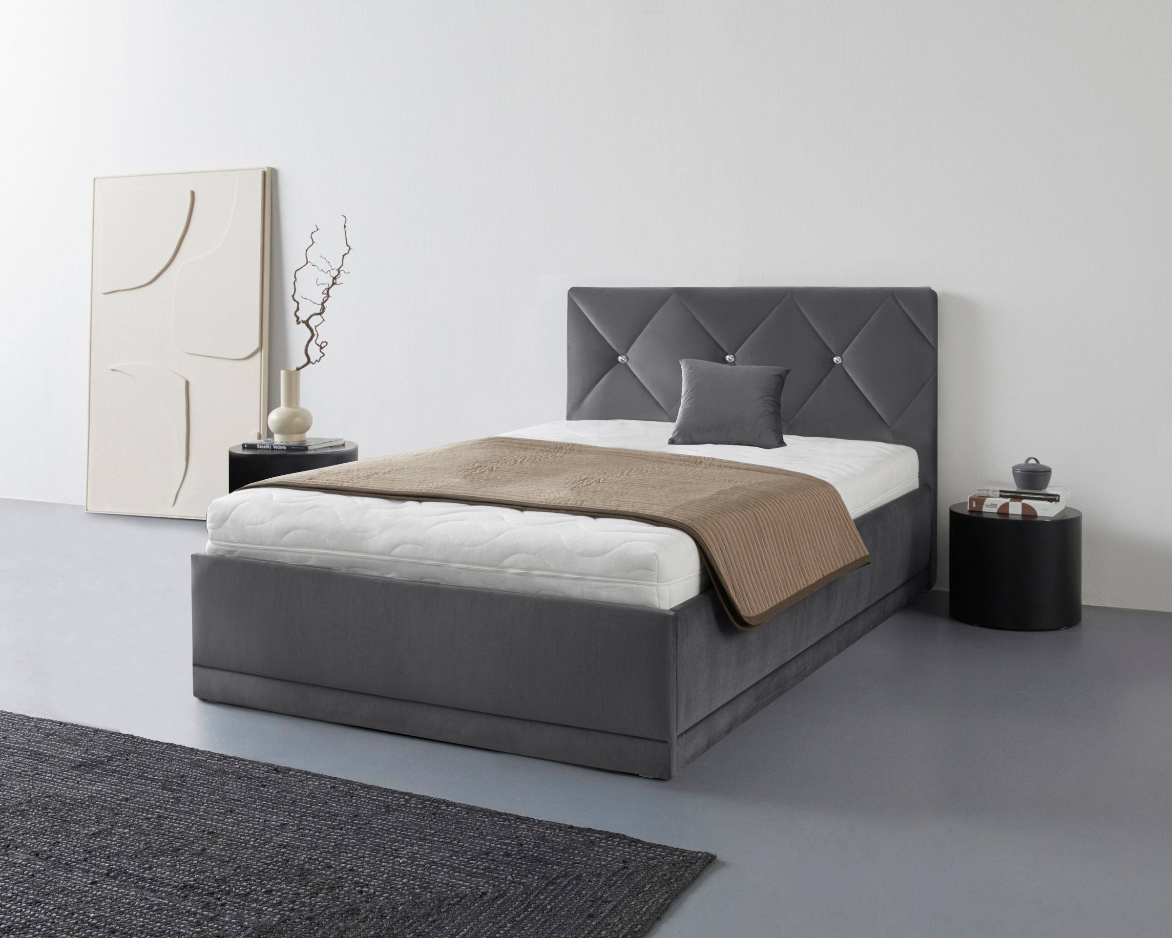 Westfalia Schlafkomfort Polsterbett "Adamas" auch mit Bettkasten, Knopfheft günstig online kaufen