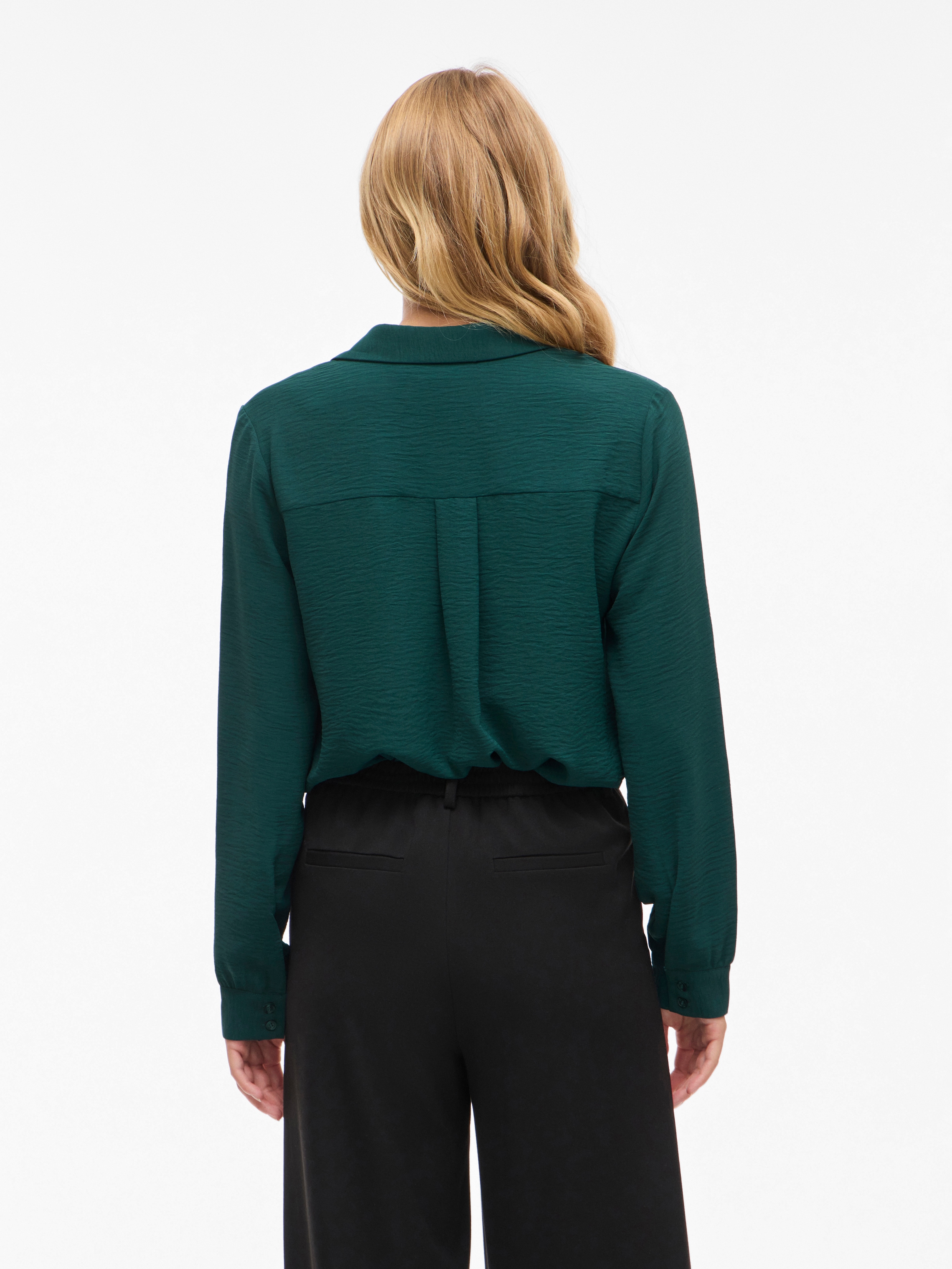 Vila Langarmbluse »VIJOSA L/S V-NECK SHIRT - NOOS«