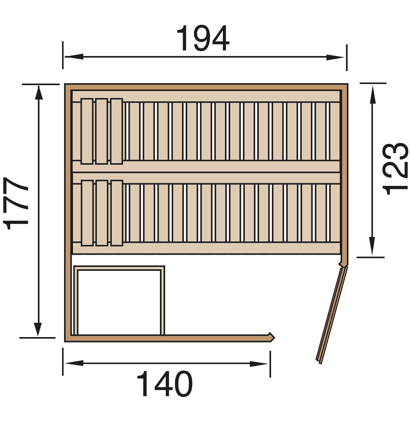 weka Sauna »Element-Ecksauna VARBERG 2« vorgefertigte Elemente, isolierte Holztür