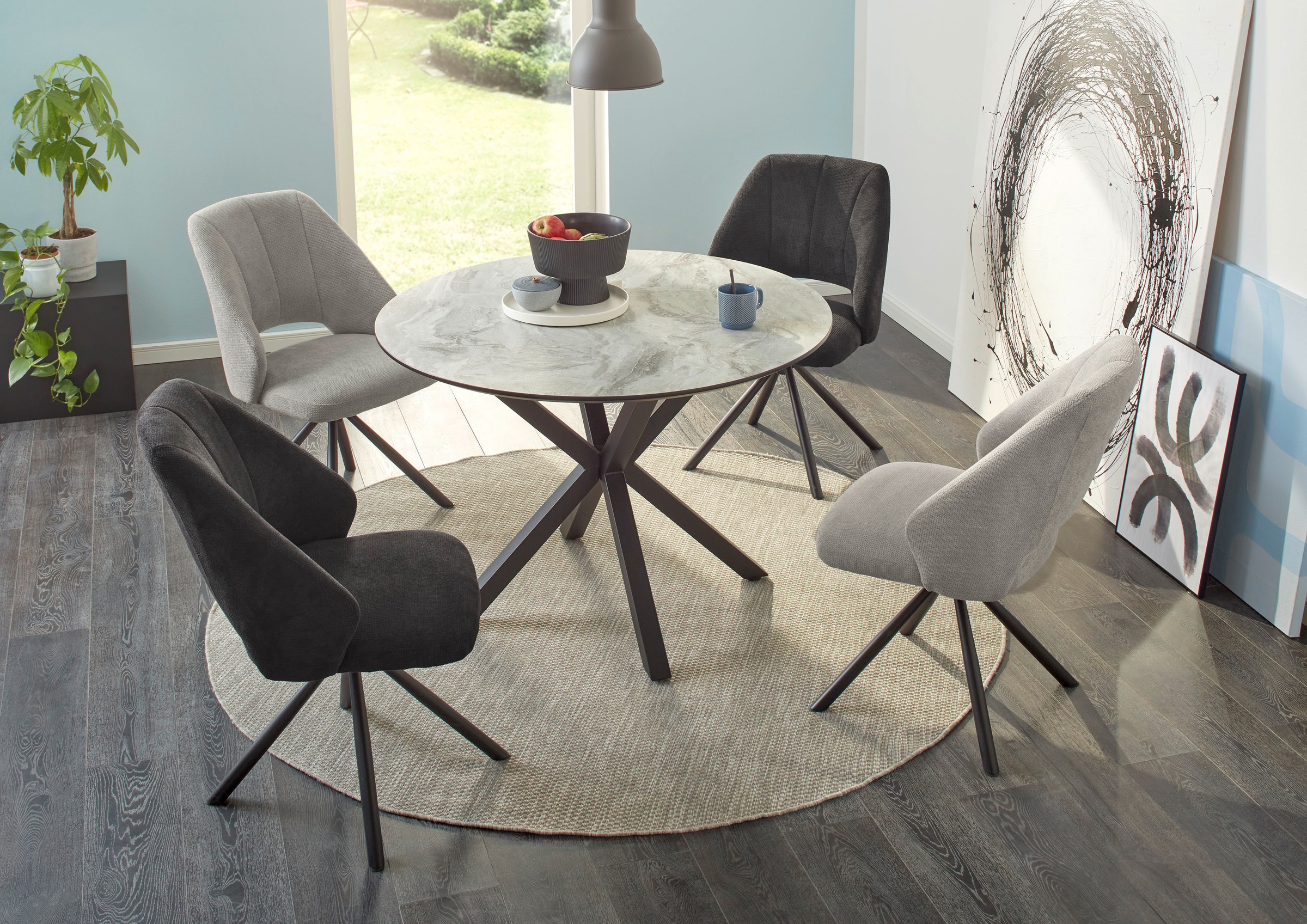 Jockenhöfer Gruppe Drehstuhl »Fabrizio« (Set) 2 Stk.4-Fuss-Stuhl, inklusive Drehfunktion (360°), Schalenoptik