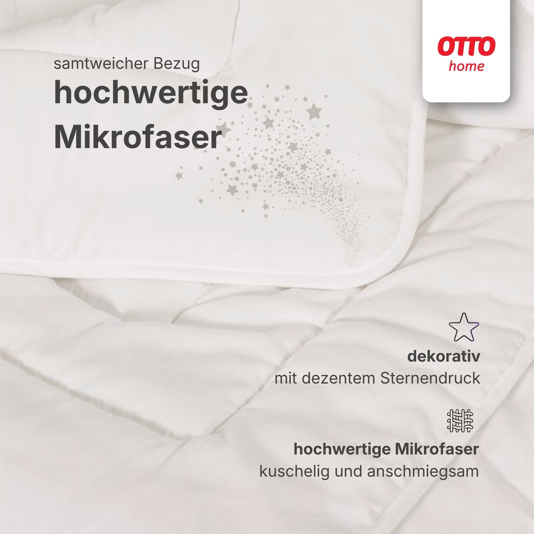 OTTO home Microfaserbettdecke »Baca, Bettdecke 135x200 cm, 155x220 cm und weitere Größen« leicht Füllung aushochwertiger6D-Hohlfaser Bezug Polyester 1 Stk. tlg. Bettdecken, Sommer, Winter, 4-Jahreszeiten, Decke