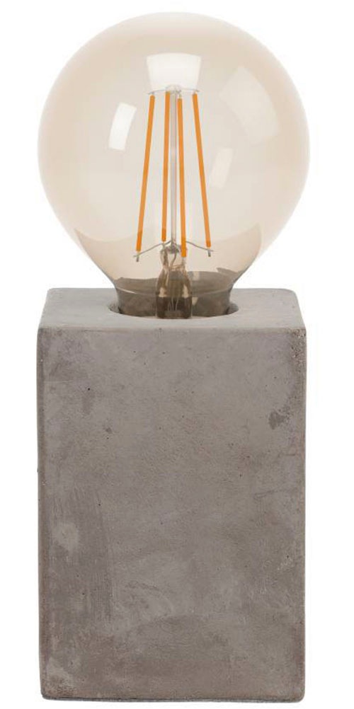 EGLO Tischleuchte »PRESTWICK Tischlampe, Grau, Keramik, Beton-Optik, ohne Lampenschirm«, 1 flammig, Leuchtmittel E27 | ohne Leuchtmittel, Nachttischlampe, Deko, E27, Industrial, Schalter am Kabel, 9x9x13 cm