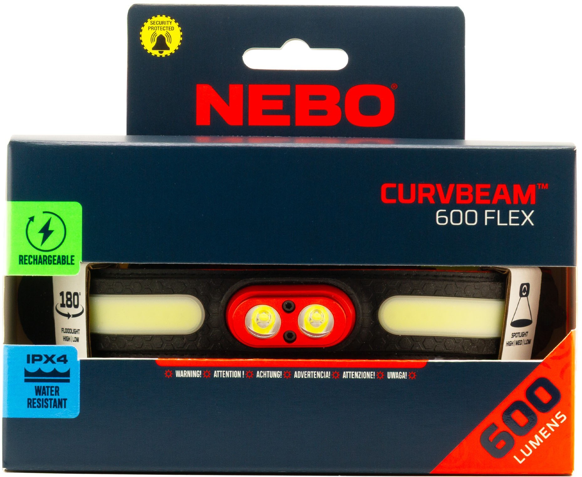 NEBO LED Stirnlampe »Nebo CURVBEAM 600 FLEX« Set, Taschenlampe inkl. Ladekabel, 2 Stk. tlg. Flexibel mit Akku- oder Batteriebetrieb nutzbar