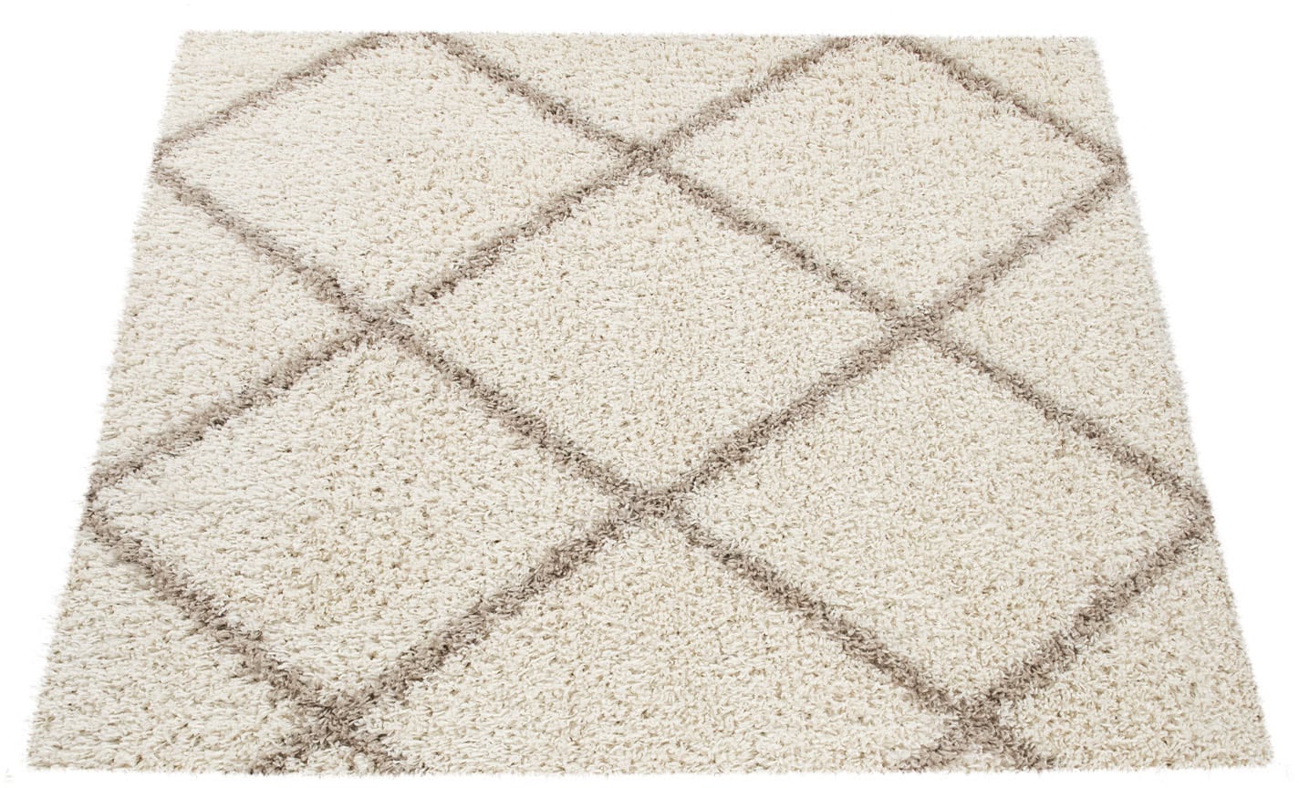 Paco Home Hochflor-Teppich »Kalmar 441«, Muster, Rauten und rechteckig, bequem weich kuschelig & Design, schnell Scandi bestellen