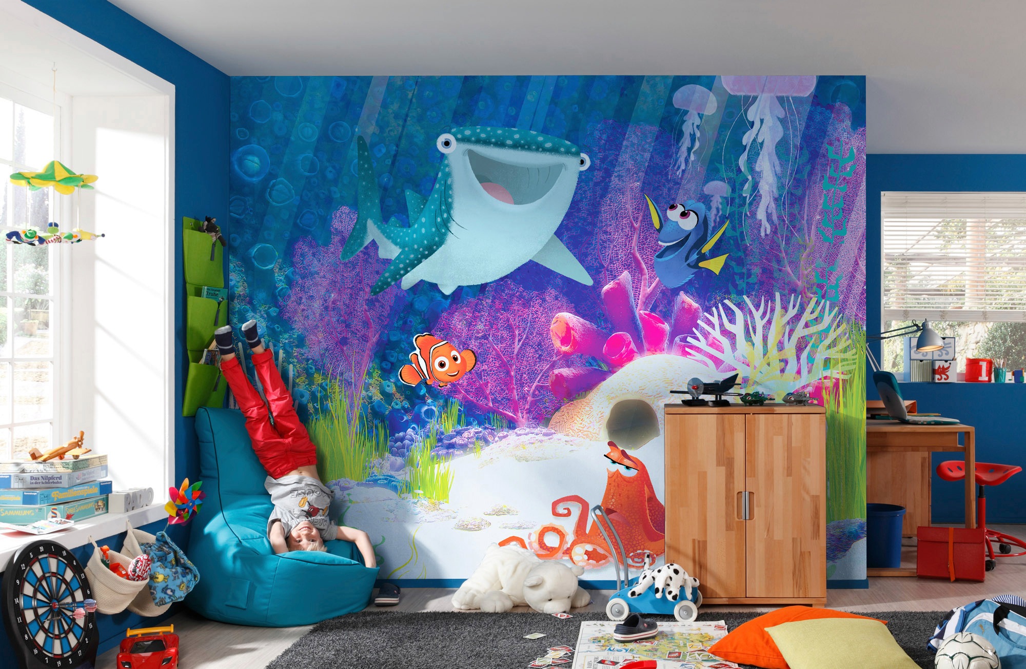 Disney Fototapete Dory-Aqua-Party Multicolor 300 x 280 cm 612104 günstig online kaufen