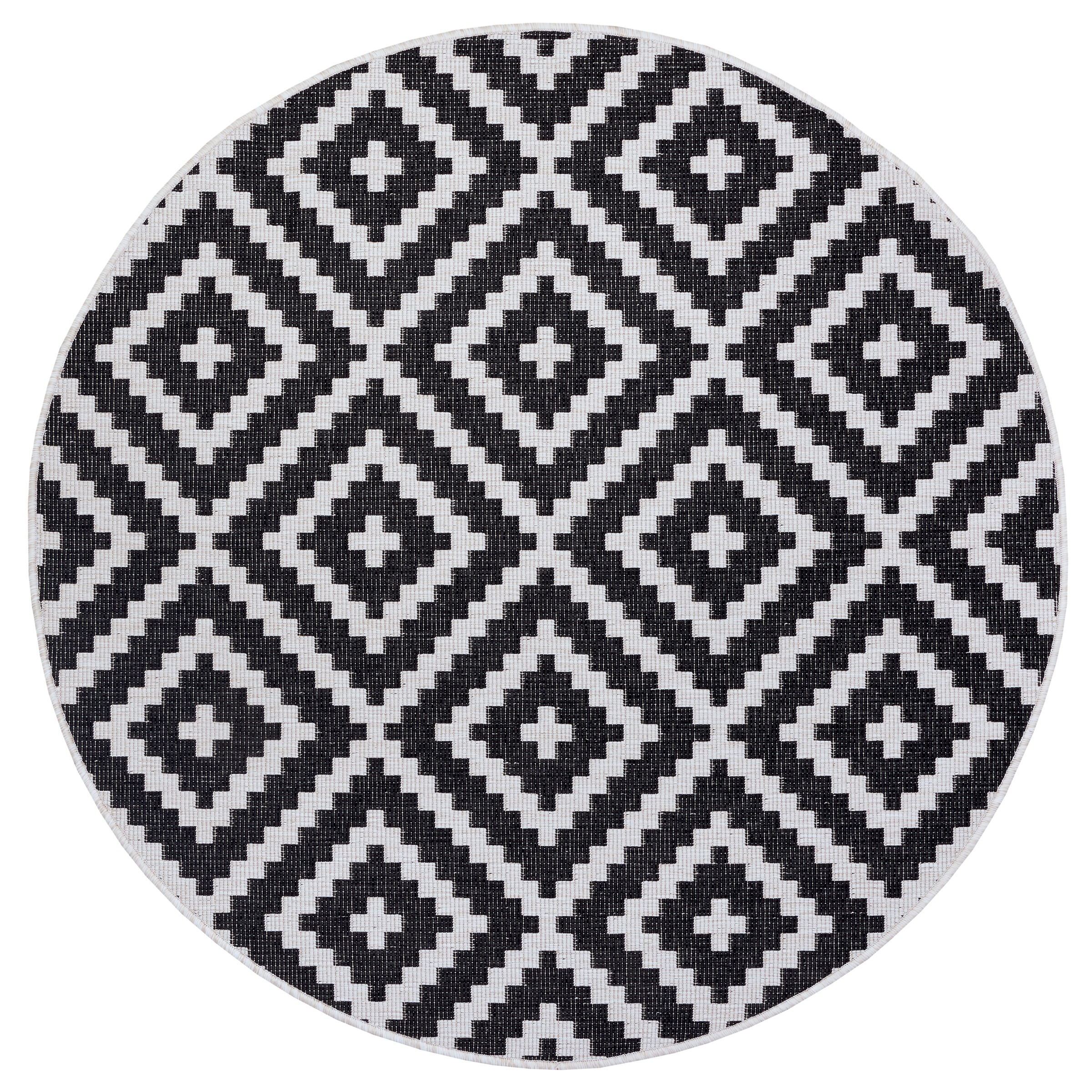 my home Teppich »Ronda Wendeteppich«, rund, 5 mm Höhe, Sisal-Optik, Flachgewebe, In- und Outdoor, geometrisches Boho Design