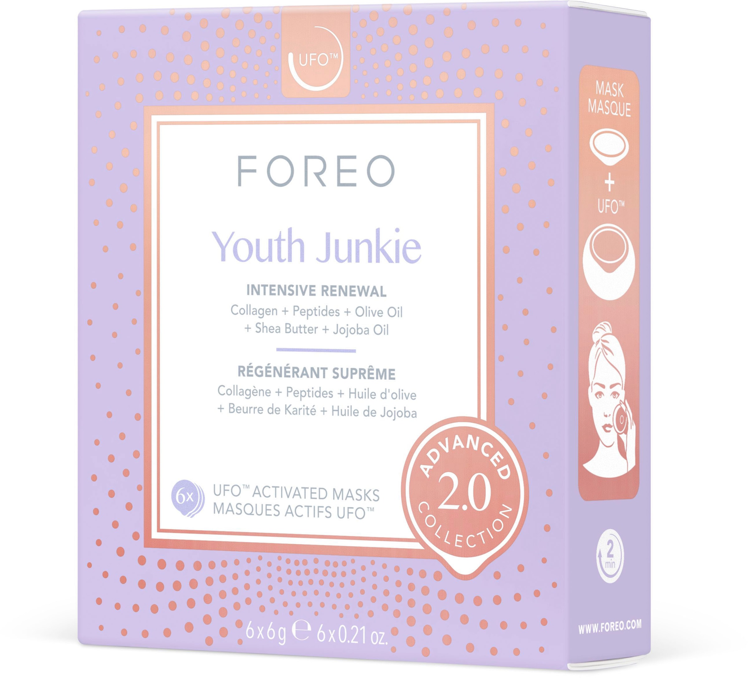 Gesichtsmaske FOREO kaufen Junkie Youth Mask (Packung, mini UFO™ 2.0«, 6 tlg.), mit »UFO™ online & komptibel UFO™