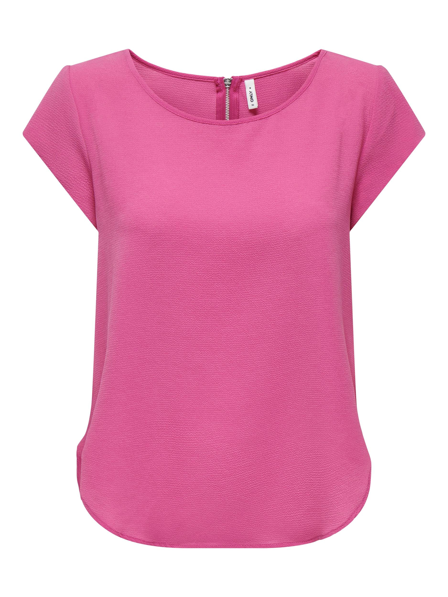 ONLY Kurzarmbluse »ONLVIC – feminines Blusenshirt in lockerer Form« Materialmix, regular fit