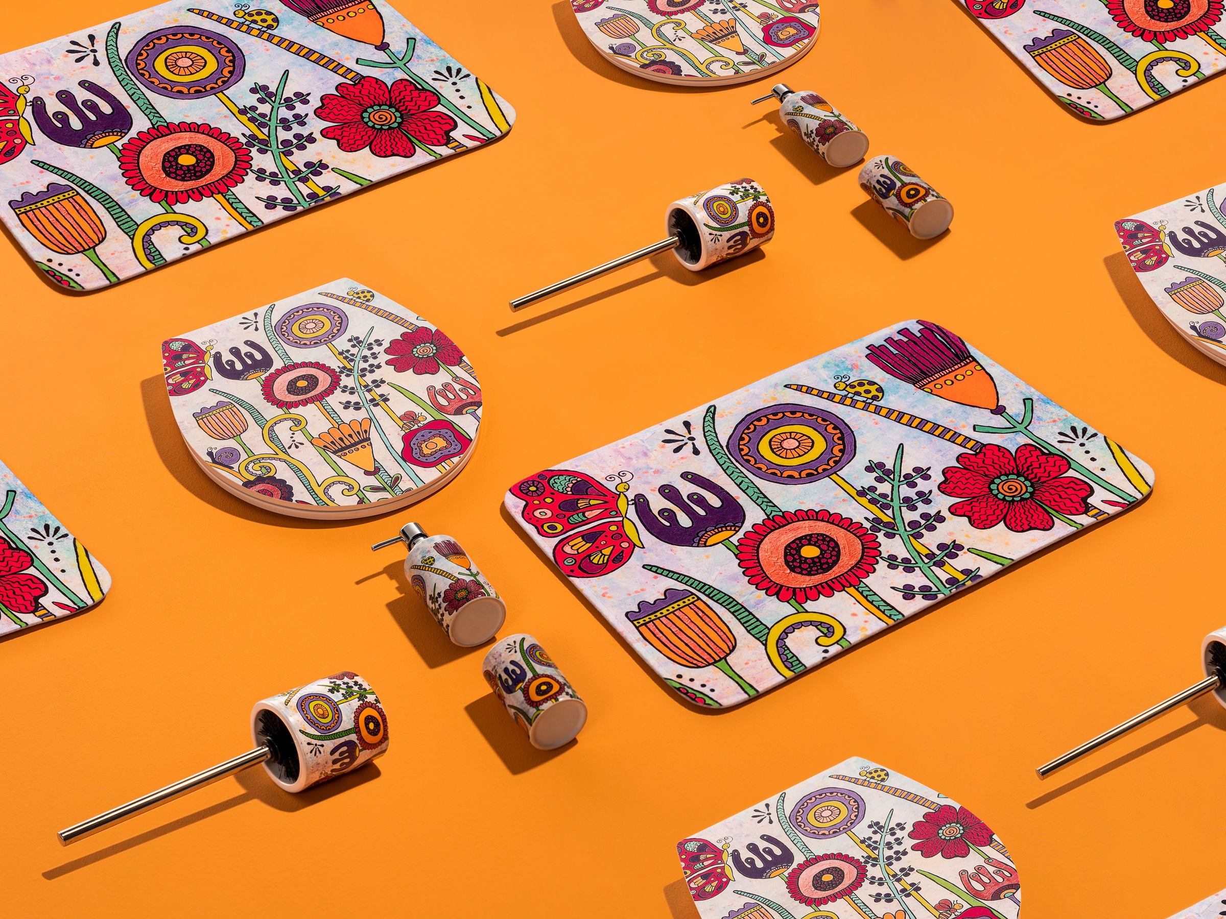 WENKO Badematte »Rollin'Art Full Bloom«, BxL: 45 x 70 cm