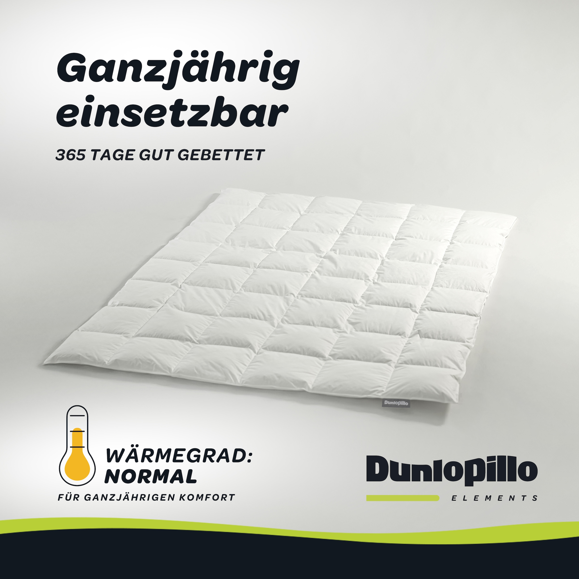 Dunlopillo Daunenbettdecke »Elements "NEUHEIT" Daunenbettdecke 135x200 cm weitere Größen« normal Füllung 60% Daunen & 40% Federn 1 Stk. tlg. Hergestellt in Deutschland