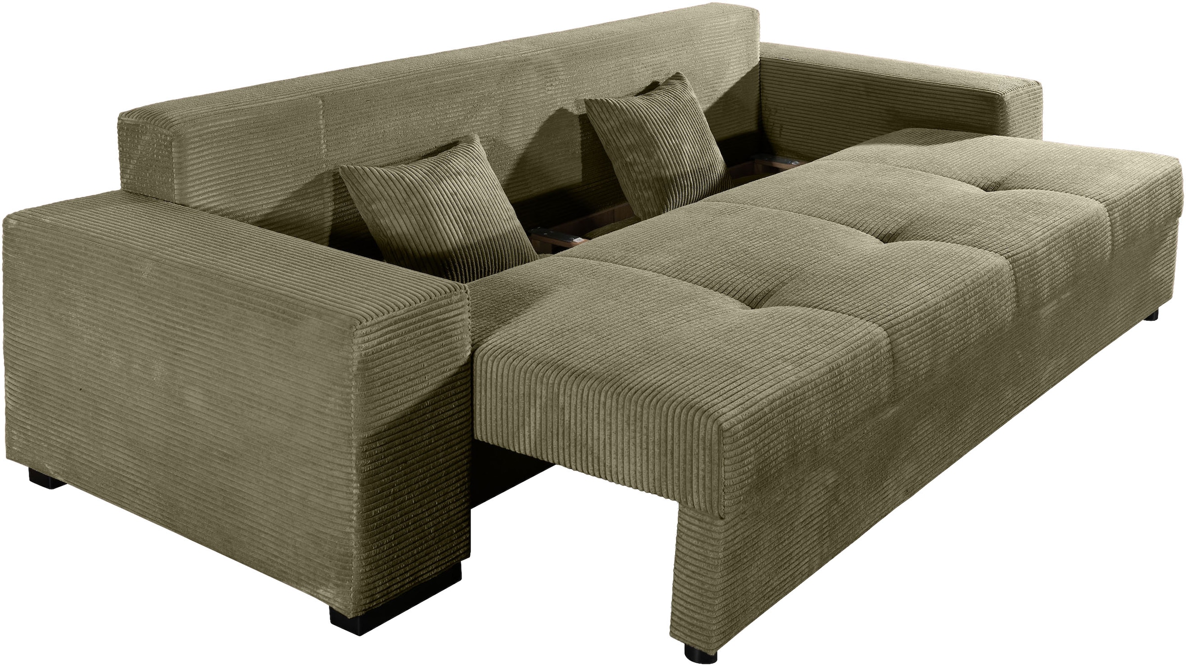 COLLECTION AB Schlafsofa »Kreta, B: 248 cm, Liegefl. 137x195 cm« Bettfunktion, Bettkasten & 2 Zierkissen, optional mit Topper
