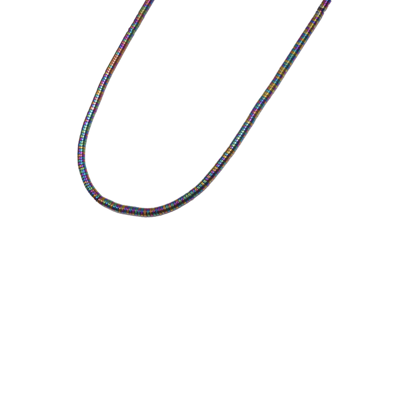 FIRETTI Schmuck-Kettenstrang »Schmuck Geschenk Halsschmuck Halskette Steinkette Edelstein Hämatit« Made in Germany - mit Hämatit silberfarben-bunt...