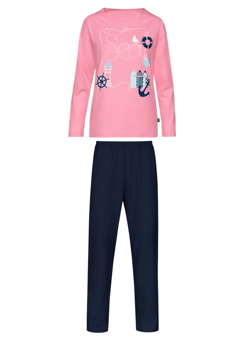 Trigema Schlafanzug »TRIGEMA Pyjama mit maritimem Print«, (1 tlg.)