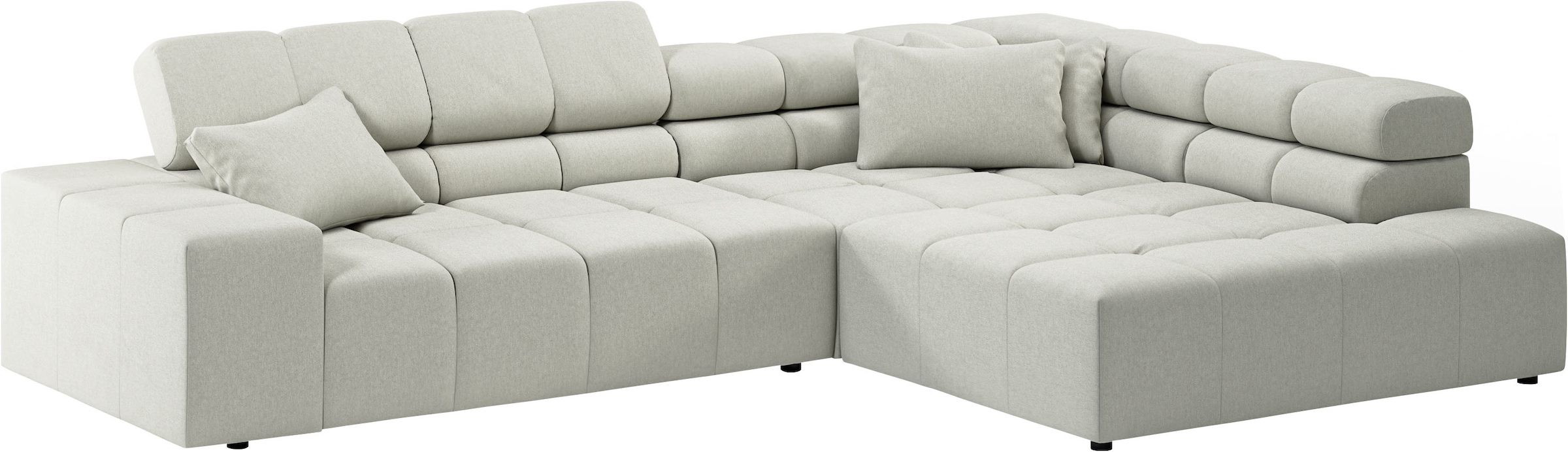 INOSIGN Ecksofa »Ancona incl. Kopfteilverstellung, Breite 319cm, L-Form«, wahlweise motorische Sitztiefenverstellung, auch in Cord + Easy Care