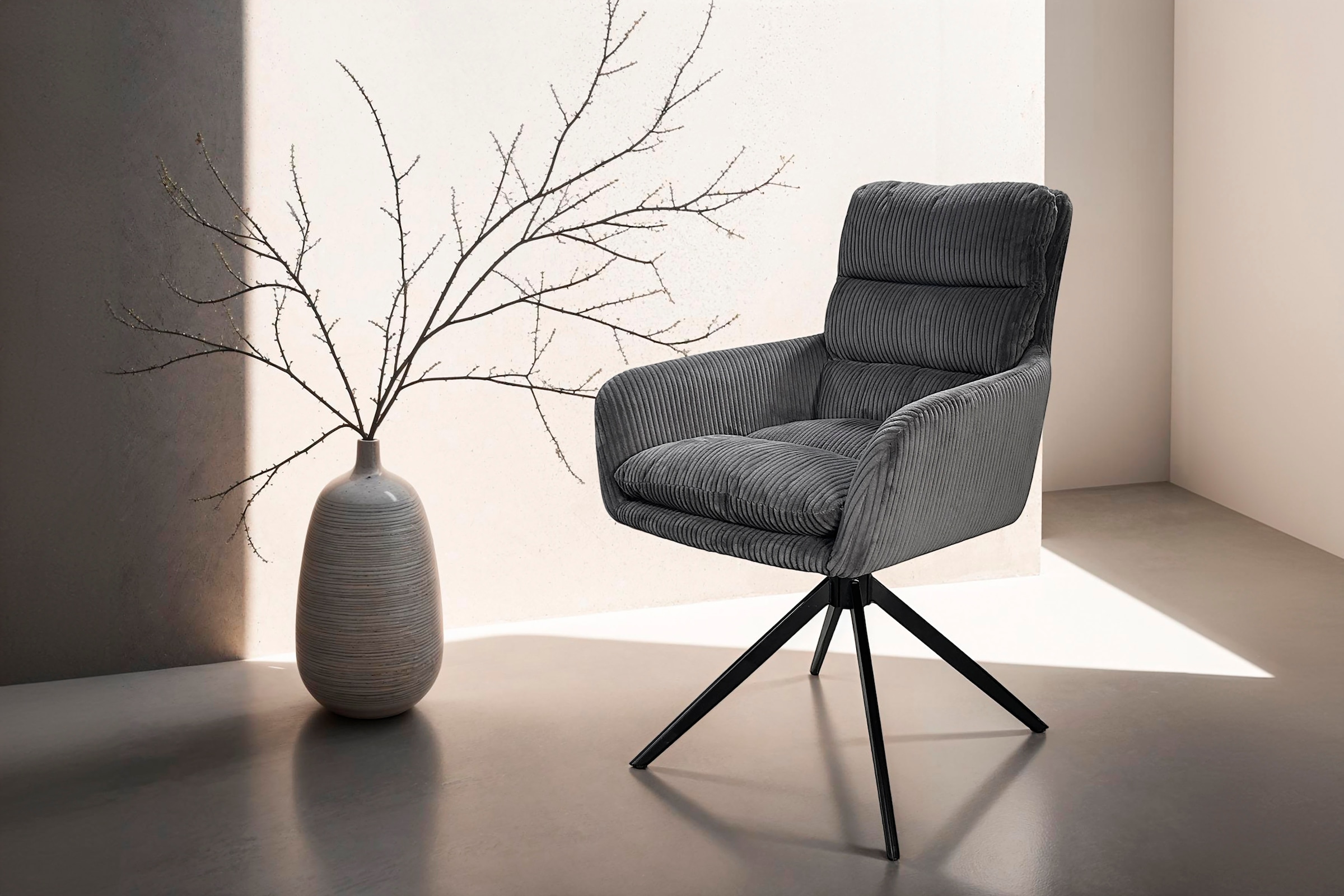 byLIVING Esszimmerstuhl »Pura« (Set) 2 Stk. Sitzschale 360°drehbar, Metall günstig online kaufen